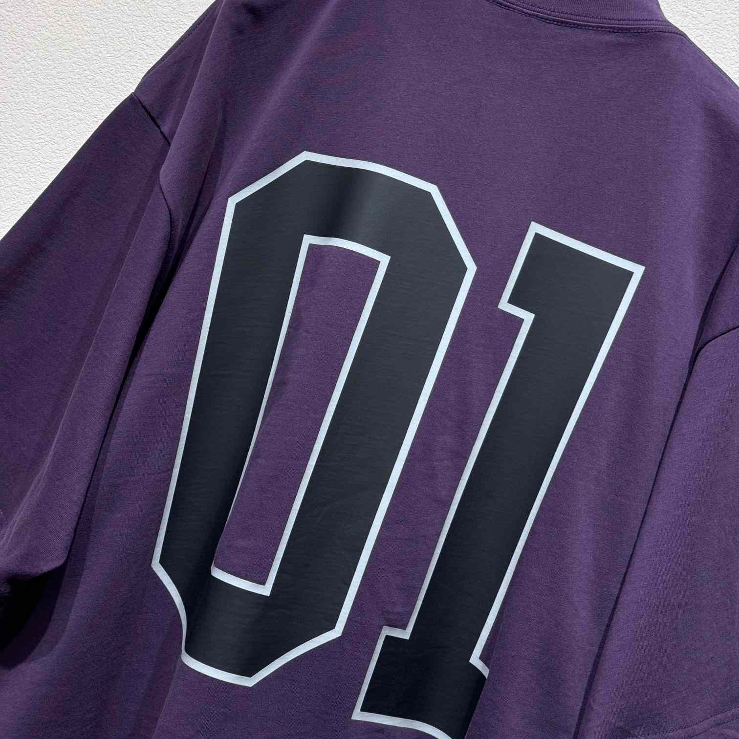 Balenciaga Basketball Series - Oversized T-Shirt In Deep Purple Vintage Jersey - 