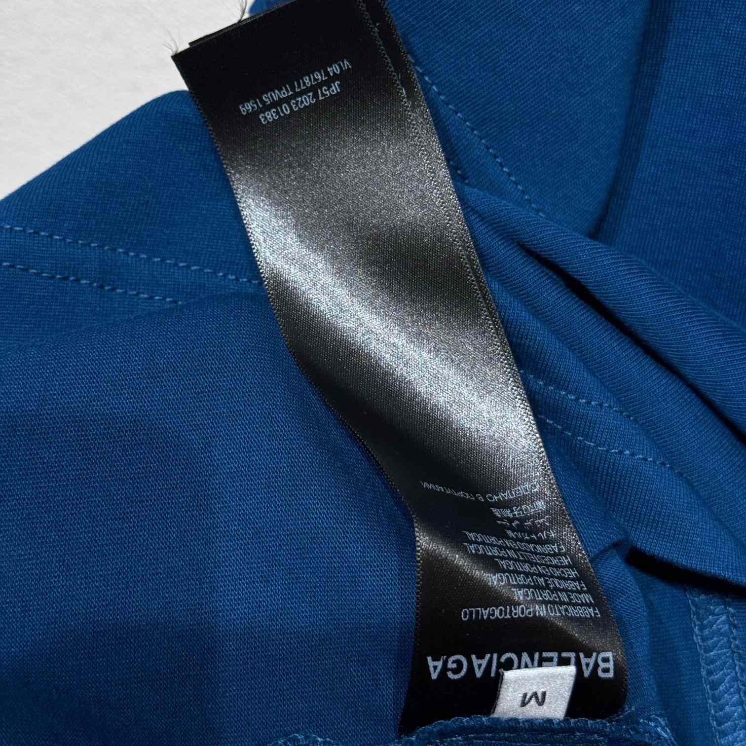 Balenciaga PP Krit Oversized T-Shirt In Dark Blue Dry Jersey - 