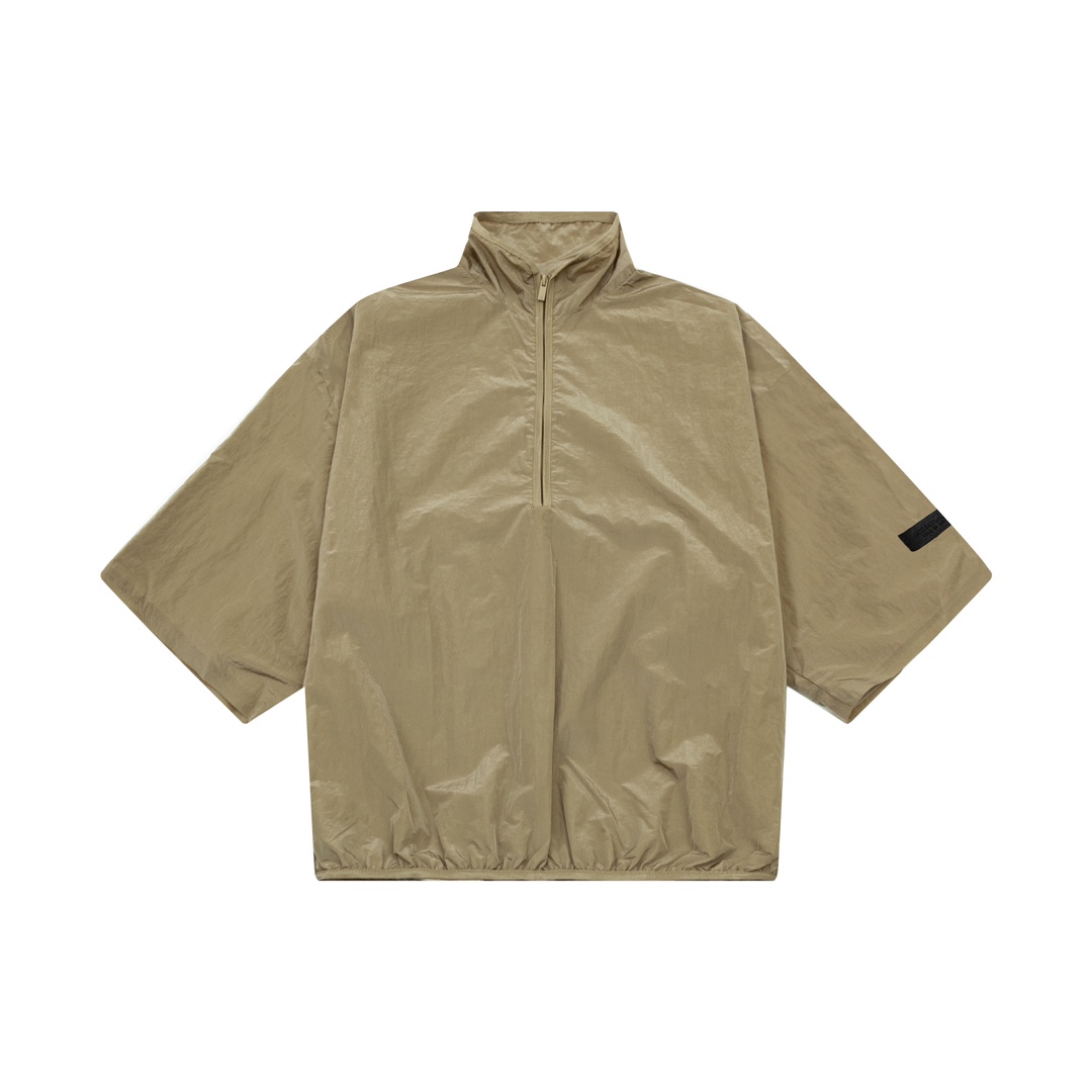 Fear of God Essentials Crinkle Nylon Half Zip Short-Sleeve Shirt - 
