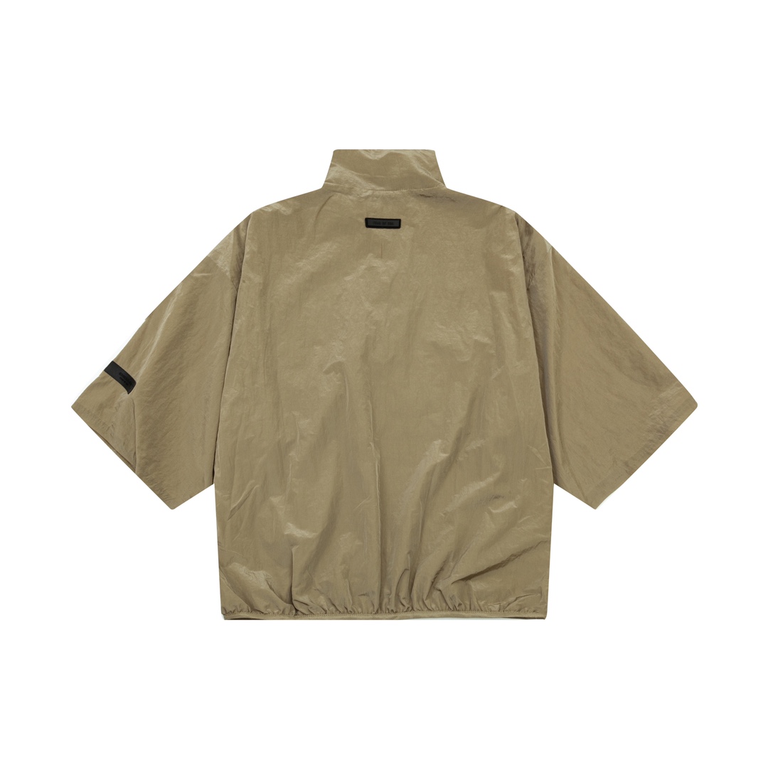 Fear of God Essentials Crinkle Nylon Half Zip Short-Sleeve Shirt - 