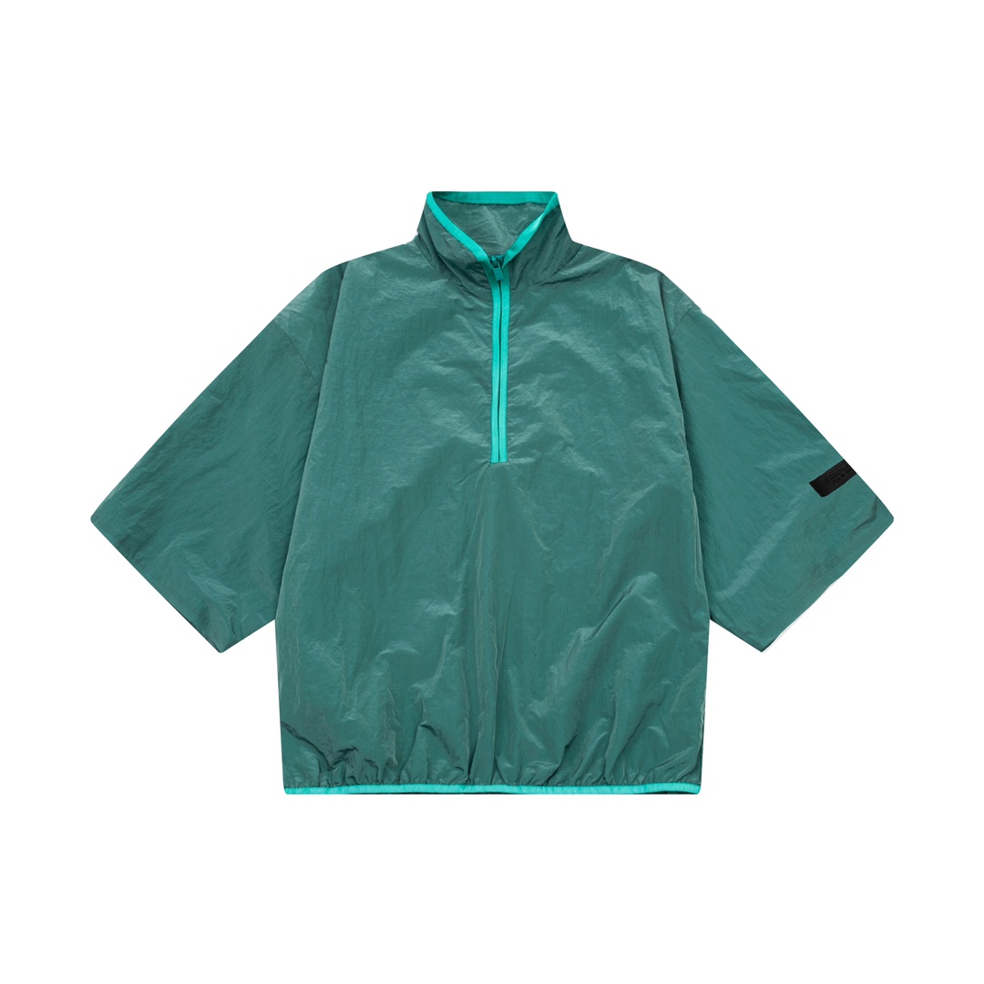 Fear of God Essentials Crinkle Nylon Half Zip Short-Sleeve Shirt - 