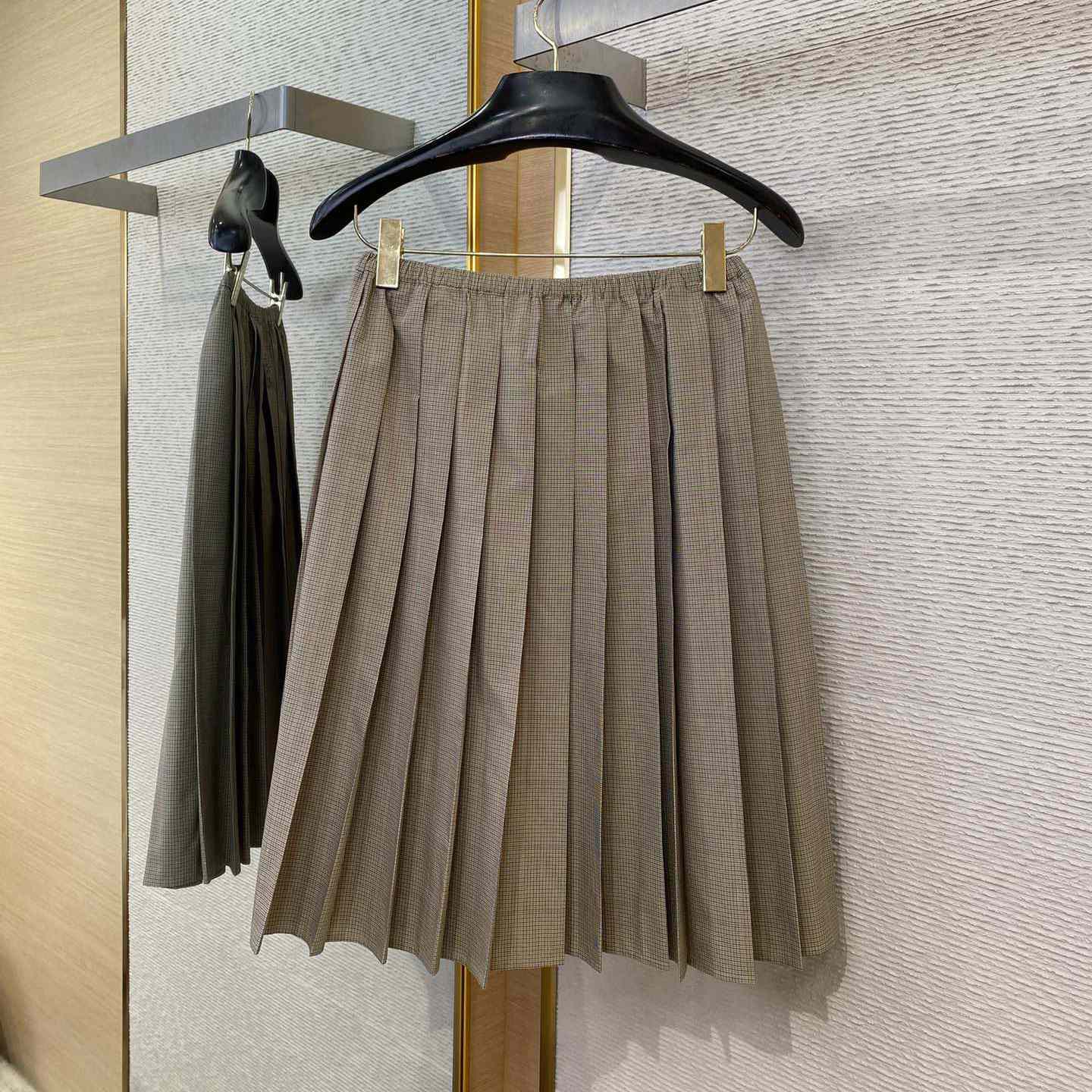 Miu Miu Technical Check Skirt - DesignerGu