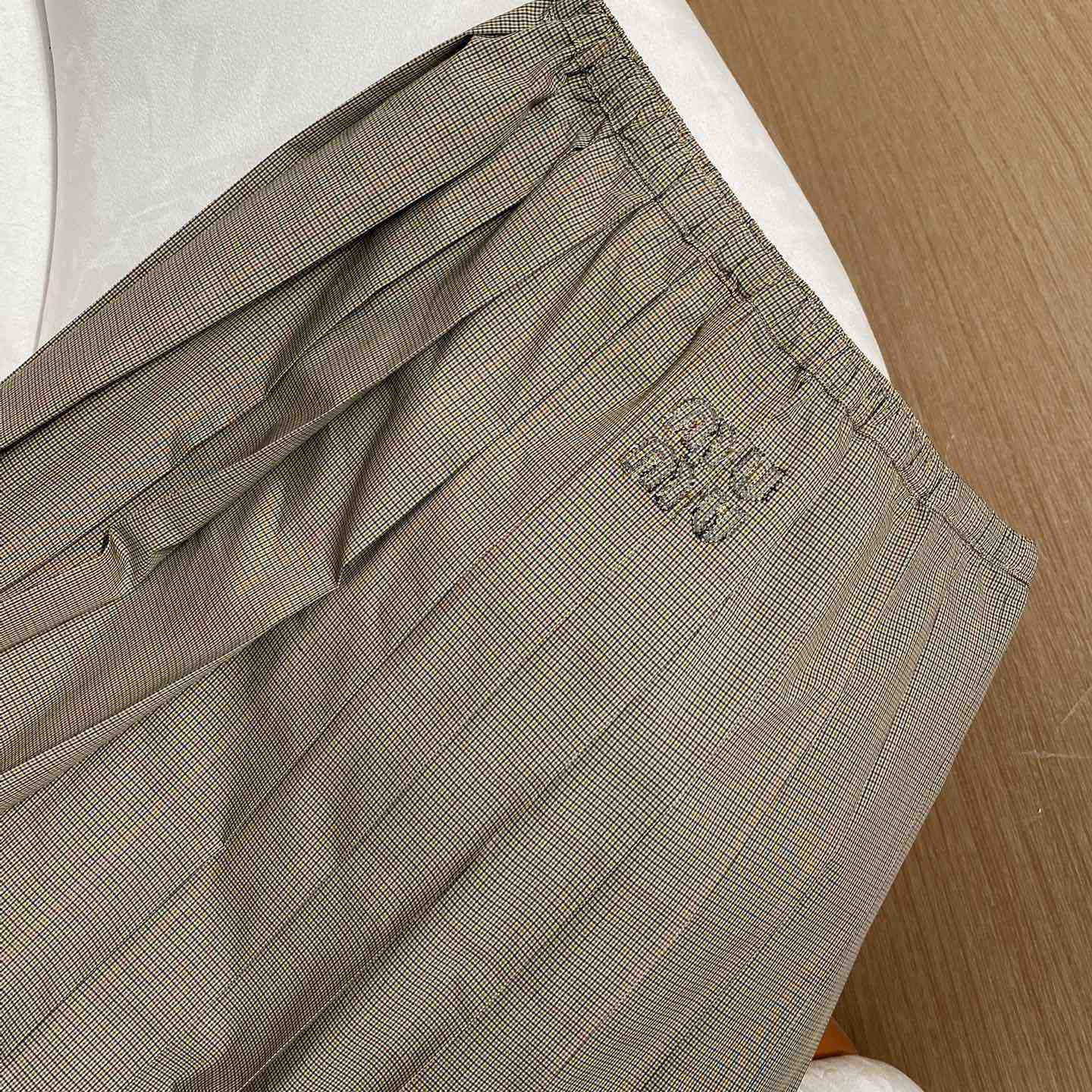 Miu Miu Technical Check Skirt - DesignerGu