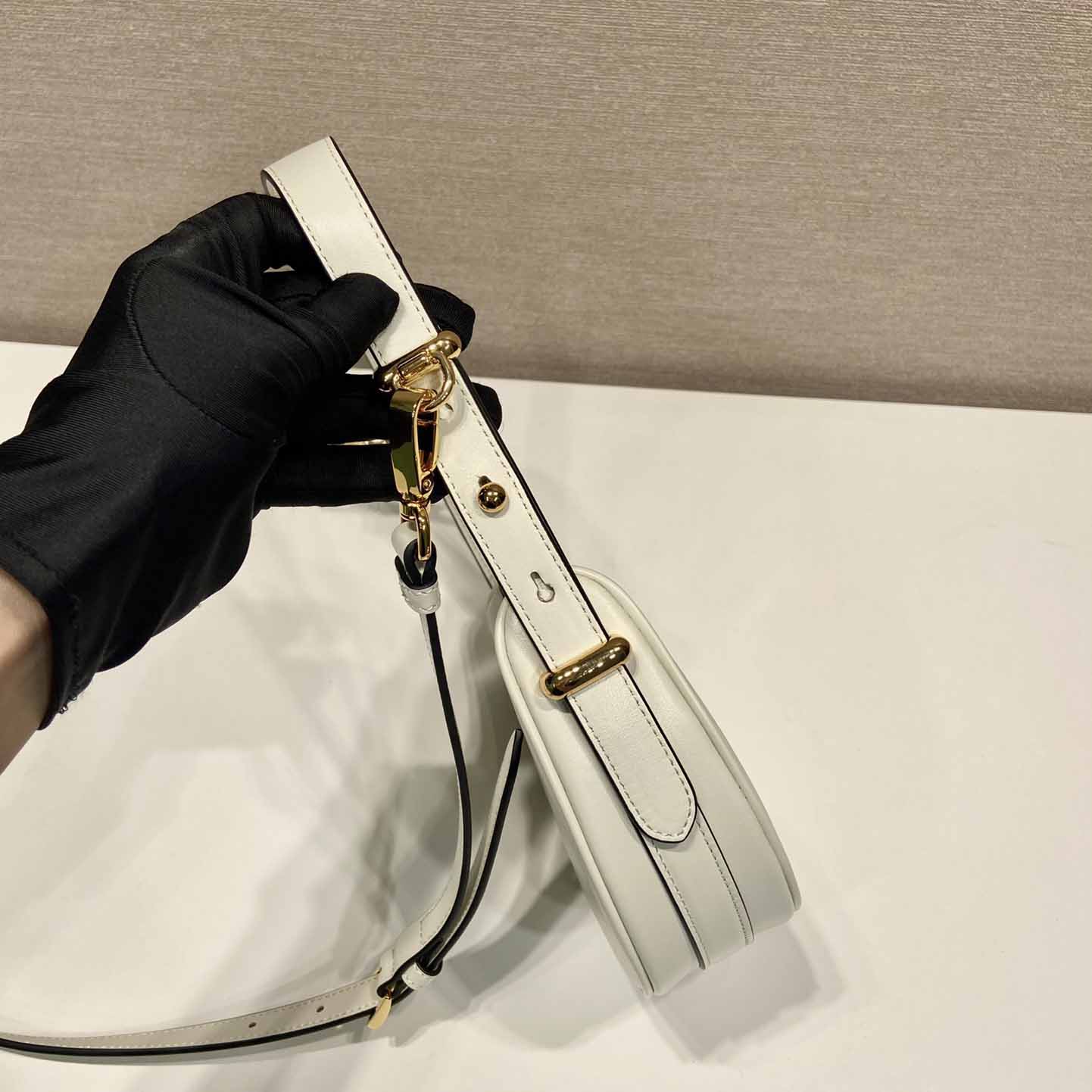Prada Arqué Small Leather Shoulder Bag - 