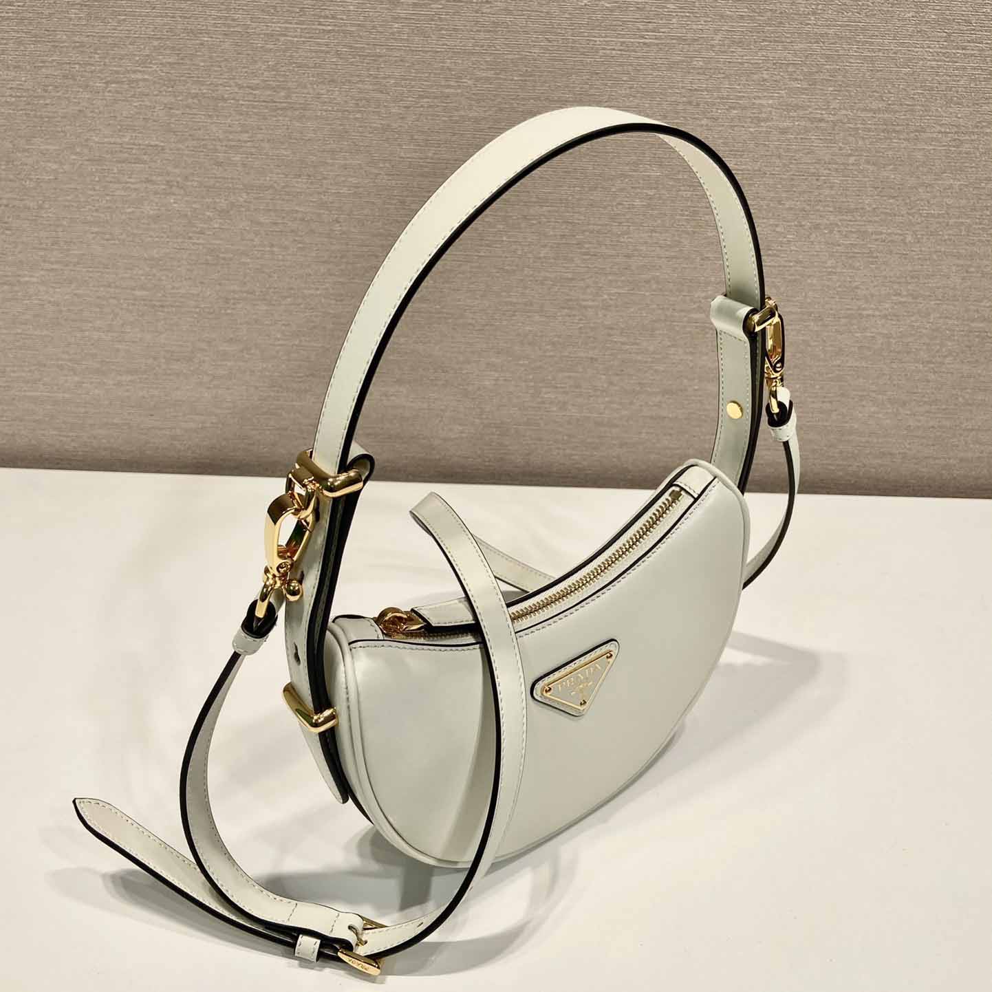 Prada Arqué Small Leather Shoulder Bag - 