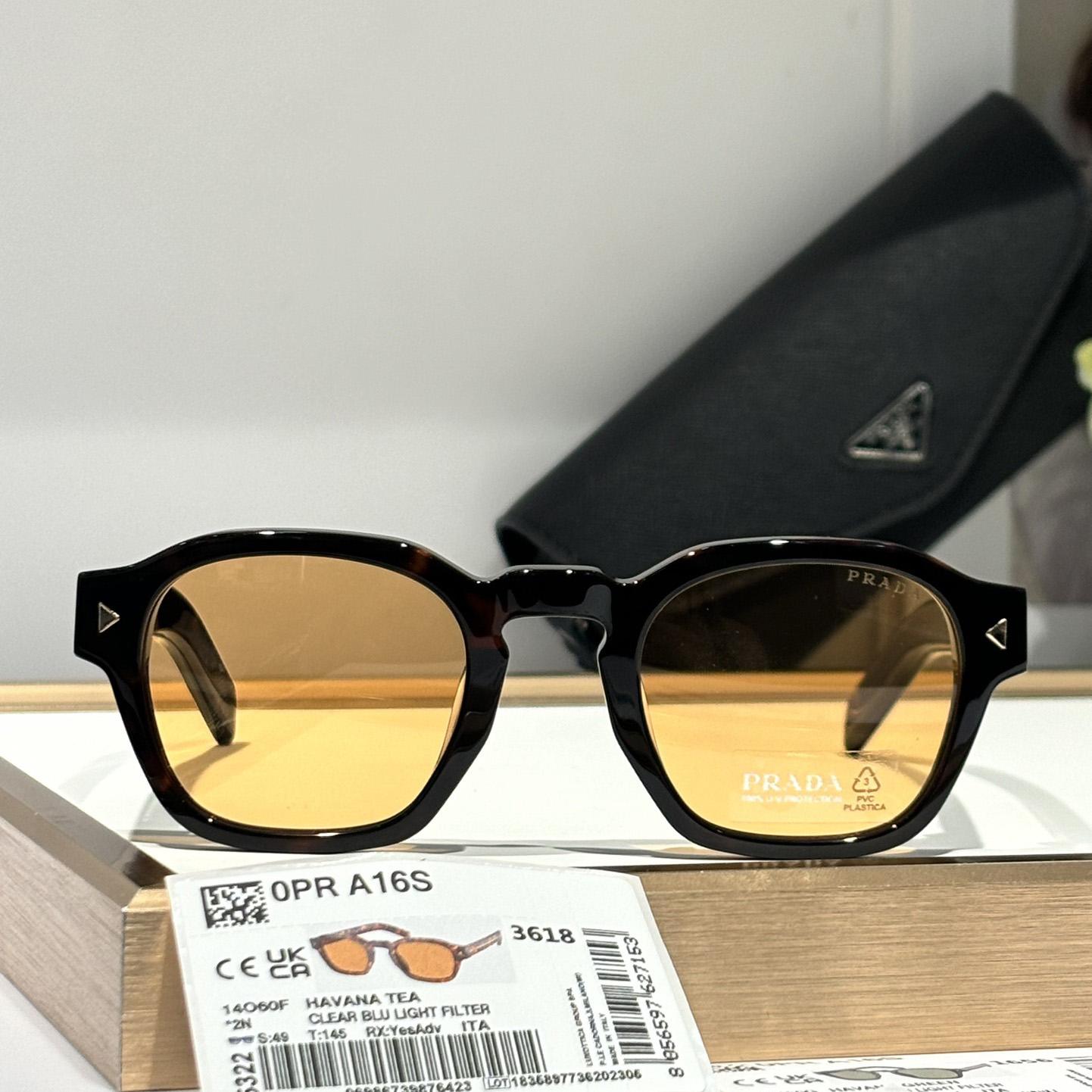 Prada Sunglasses With Iconic Metal Plaque   SPR A16SF - 