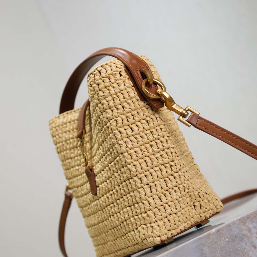 Saint Laurent Le 37 Mini In Raffia - DesignerGu