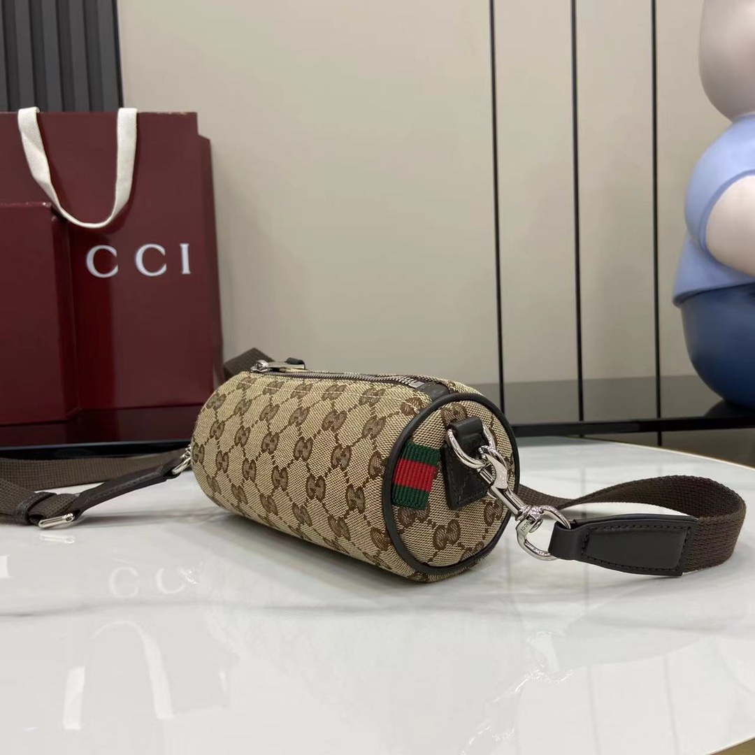 Gucci GG Canvas Mini Cylinder Bag - 