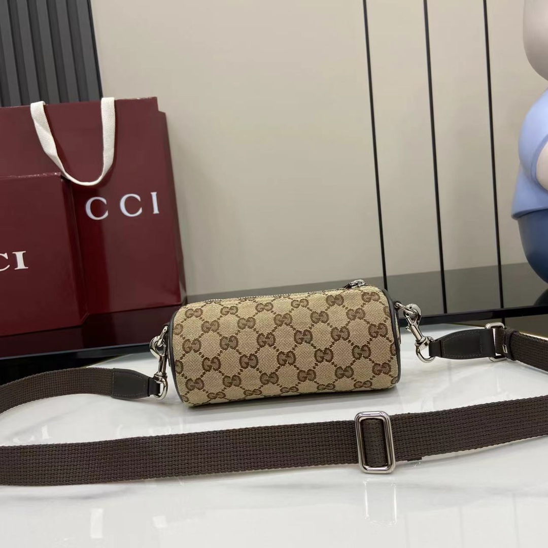 Gucci GG Canvas Mini Cylinder Bag - 