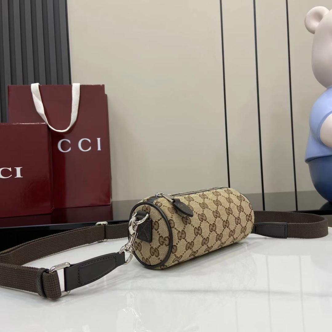 Gucci GG Canvas Mini Cylinder Bag - 