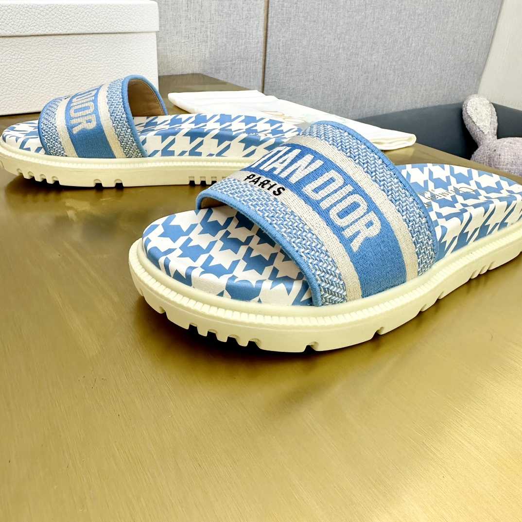 Dior Wmns DWay Slide 'Houndstooth - Corn Flower' - 