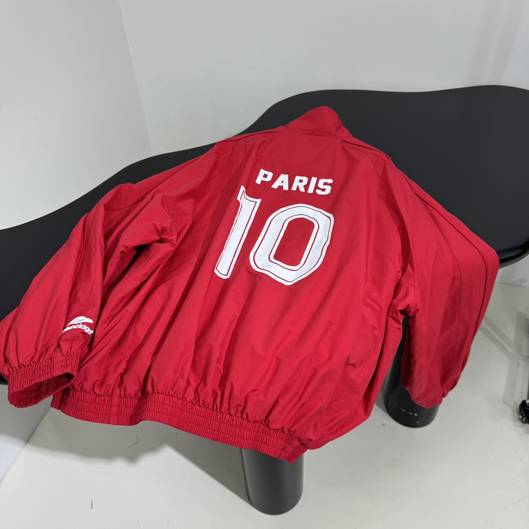 Balenciaga Paris Soccer Tracksuit Jacket In Red - 