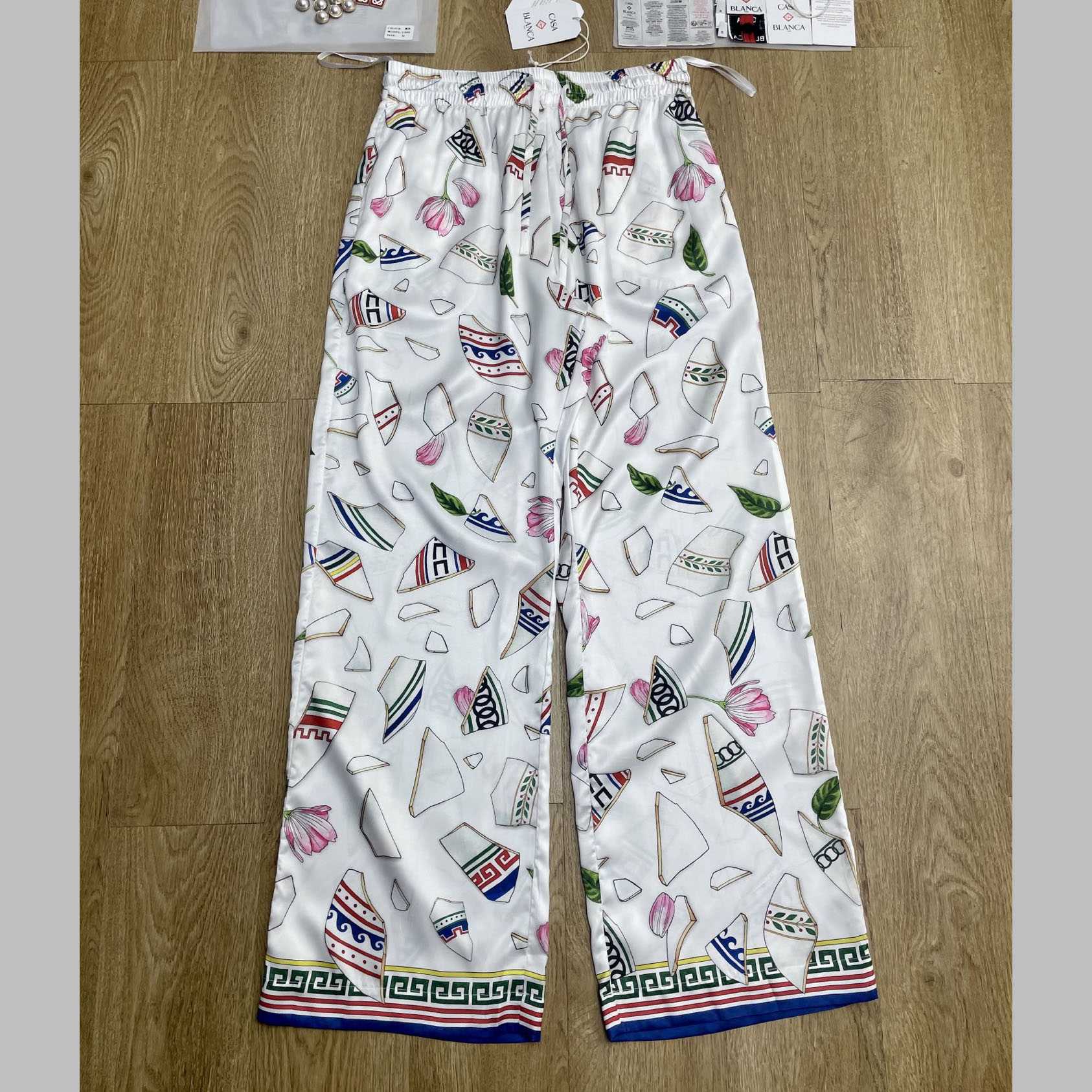 Casablanca Le Vase Brise Silk Trousers    CA3533 - DesignerGu