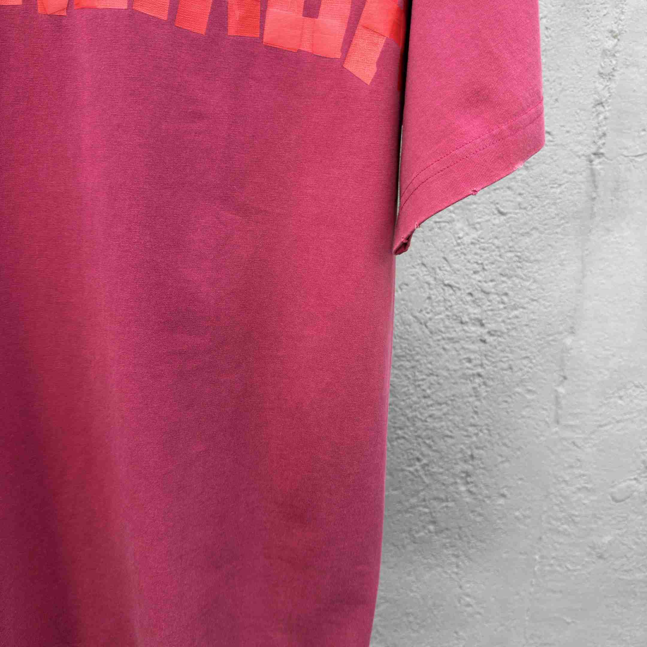 Balenciaga Tape Type T-Shirt Medium Fit In raspberry Dry Jersey - DesignerGu