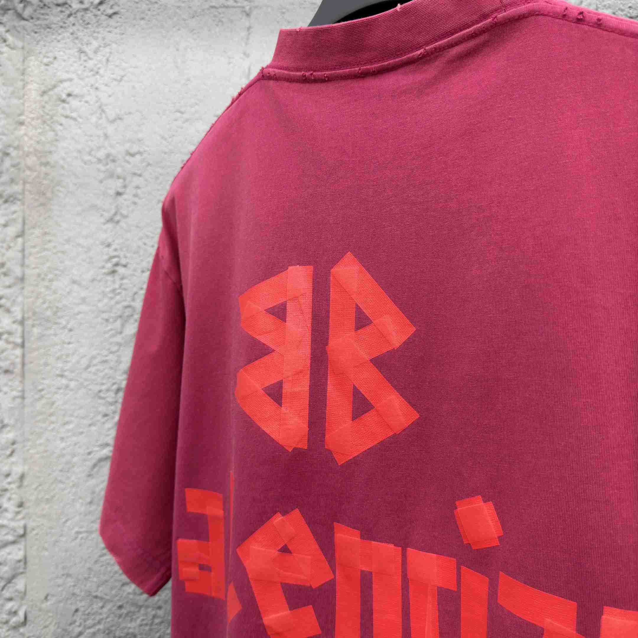 Balenciaga Tape Type T-Shirt Medium Fit In raspberry Dry Jersey - DesignerGu