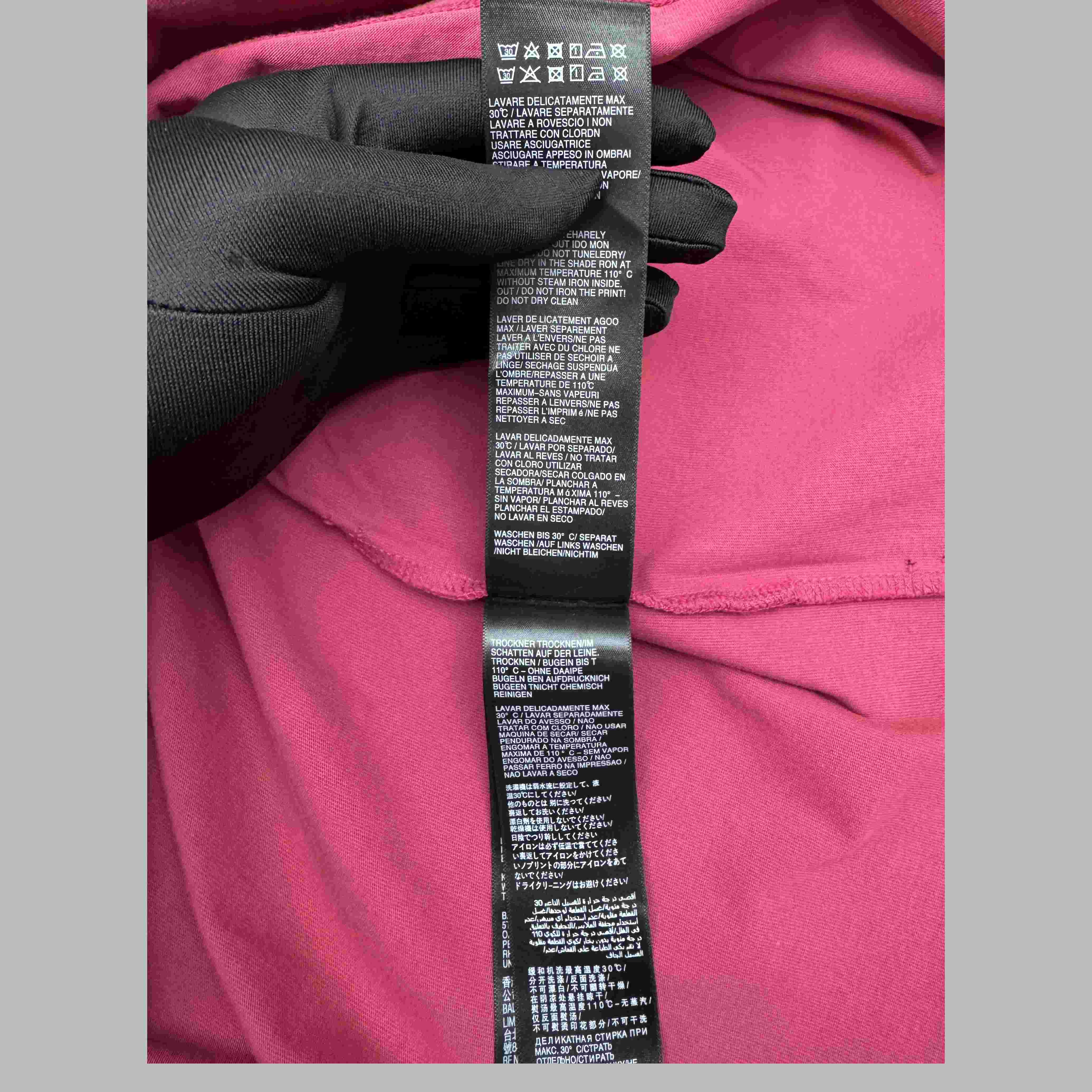 Balenciaga Tape Type T-Shirt Medium Fit In raspberry Dry Jersey - DesignerGu