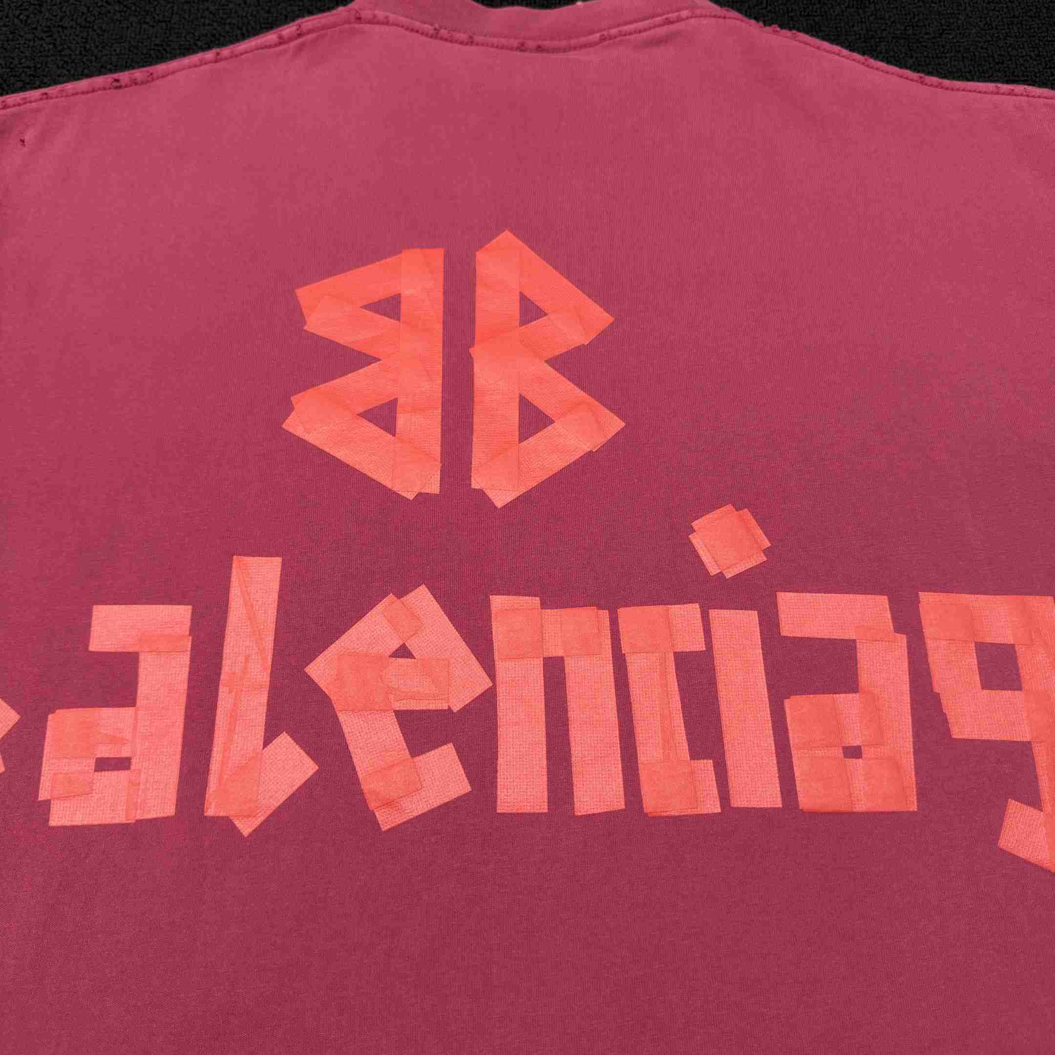 Balenciaga Tape Type T-Shirt Medium Fit In raspberry Dry Jersey - DesignerGu