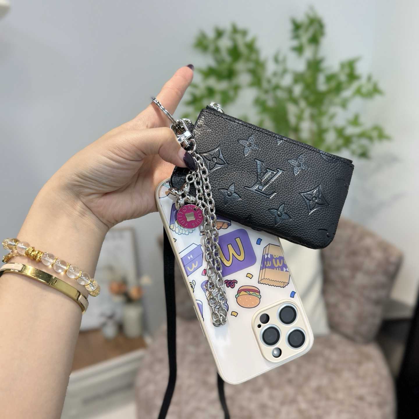 Louis Vuitton Monogram Phone Holder   - DesignerGu