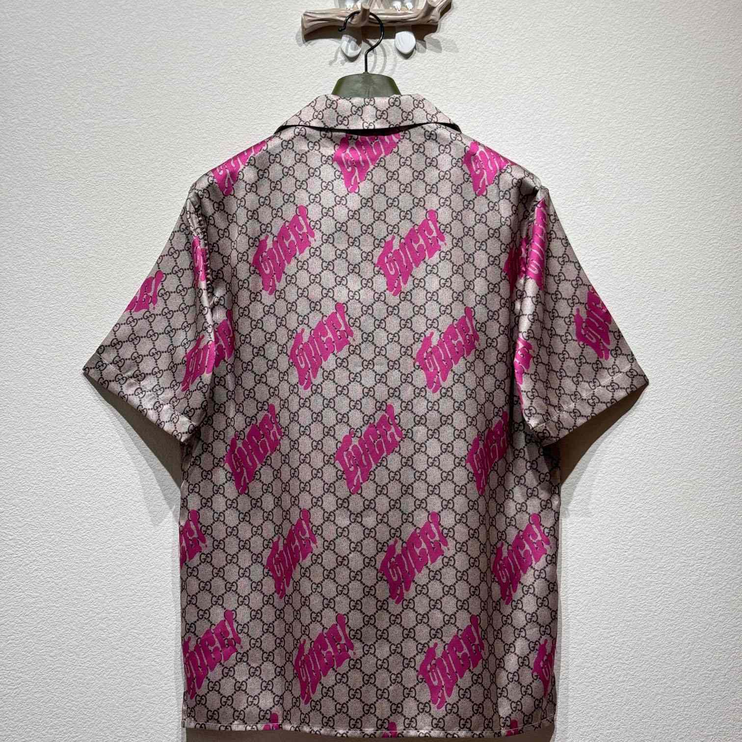 Gucci Printed Silk Twill Bowling Shirt - DesignerGu