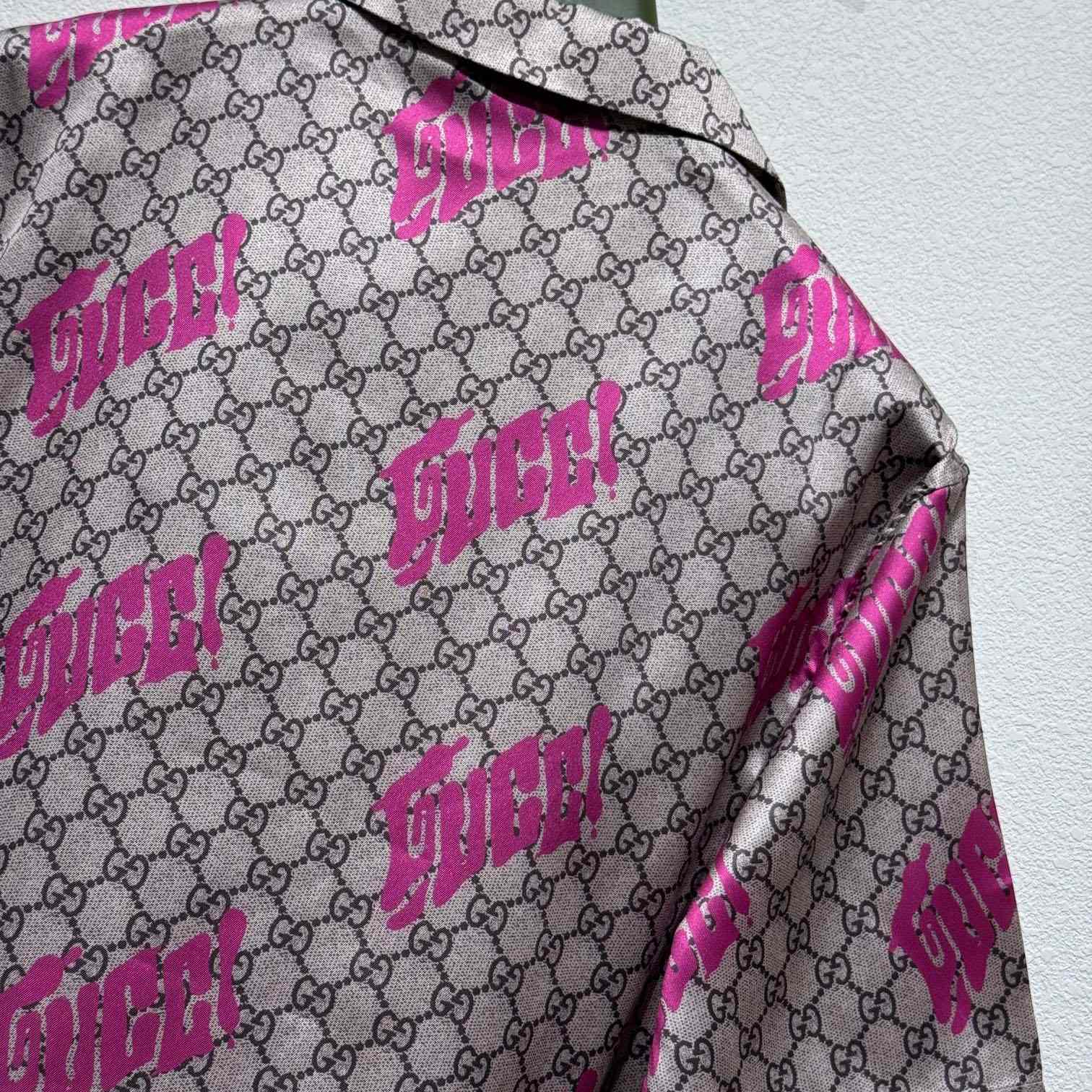 Gucci Printed Silk Twill Bowling Shirt - DesignerGu