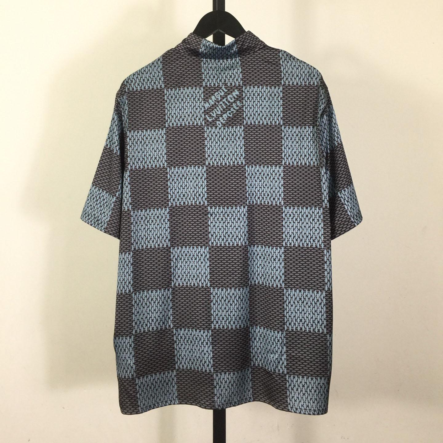 Louis Vuitton Damier Short-Sleeved Silk Shirt   1AHVXU - DesignerGu