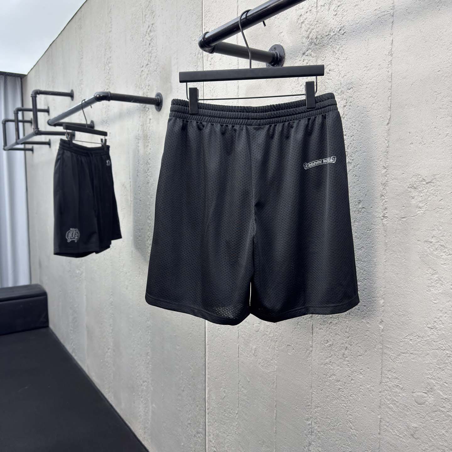 Chrome Hearts Sports Mesh Varsity Shorts Black - DesignerGu