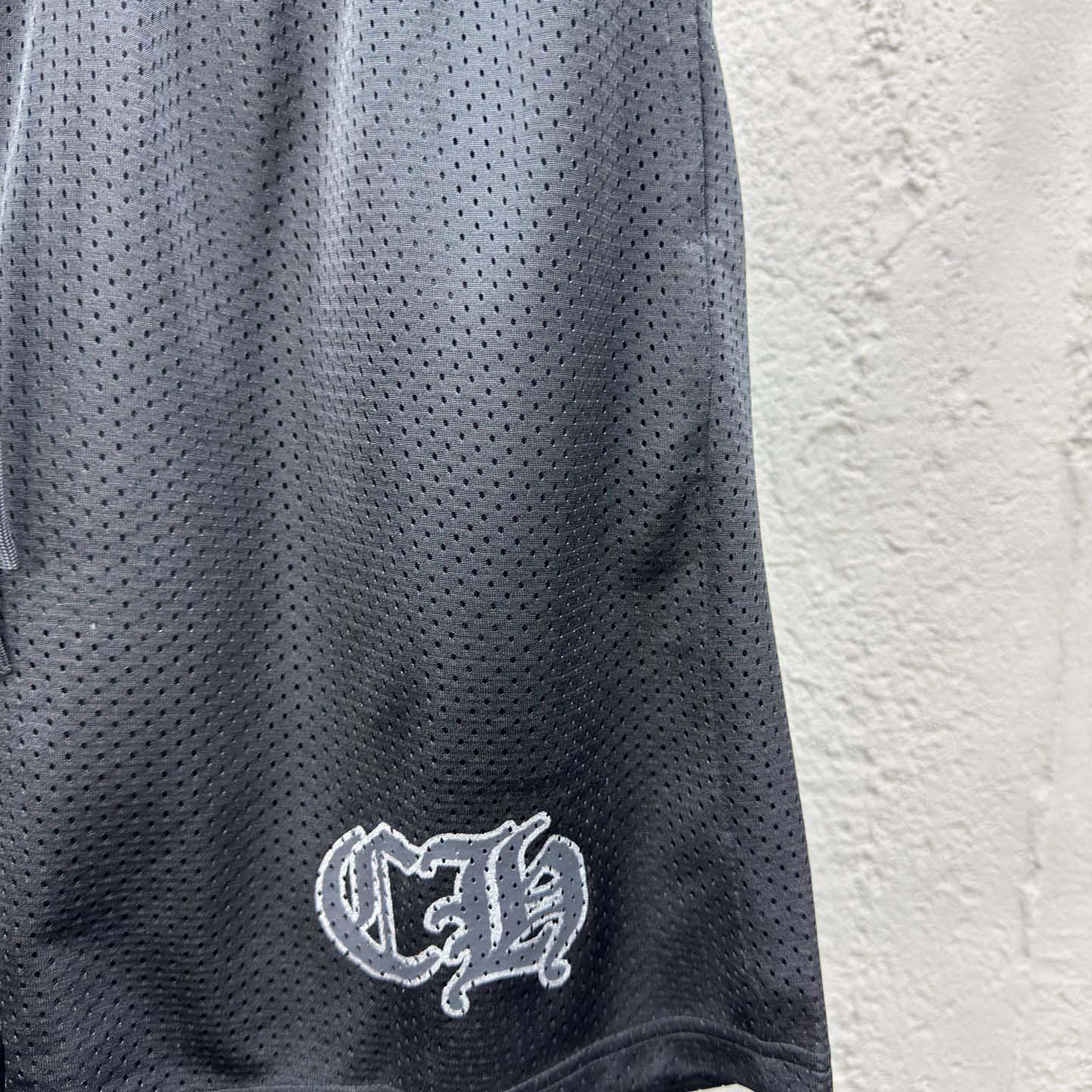 Chrome Hearts Sports Mesh Varsity Shorts Black - DesignerGu