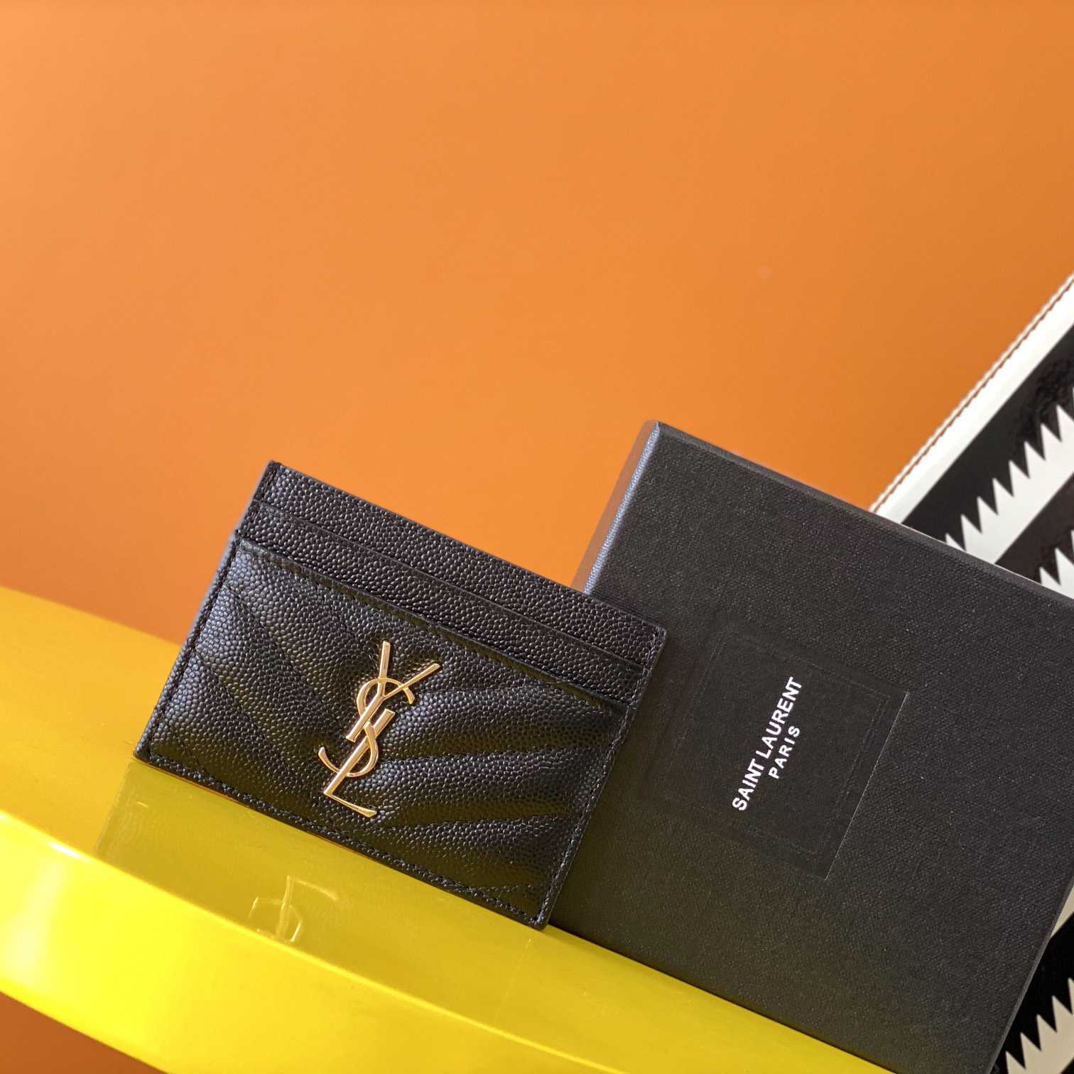 Saint Laurent Leather Card Wallet (10x7.5x0.5 cm) BB01  (50% Off Sale) - DesignerGu
