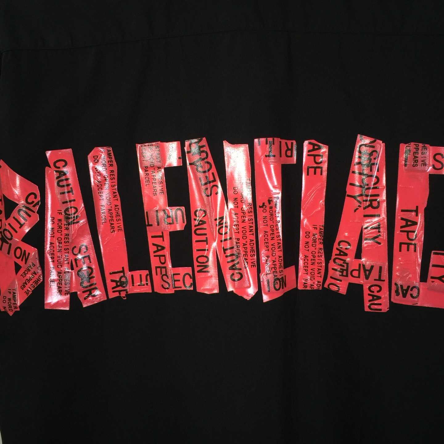 Balenciaga Security Tape Logo  Shirt - DesignerGu
