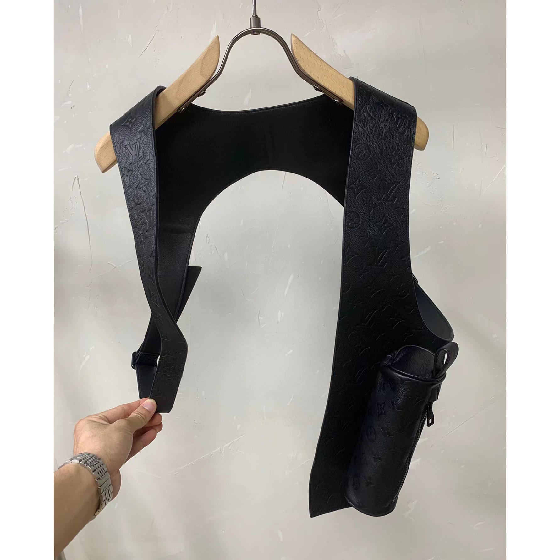 Louis Vuitton Black Monogram Embossed Leather Mid Layer (50% Off Sale)  PB2002       - DesignerGu