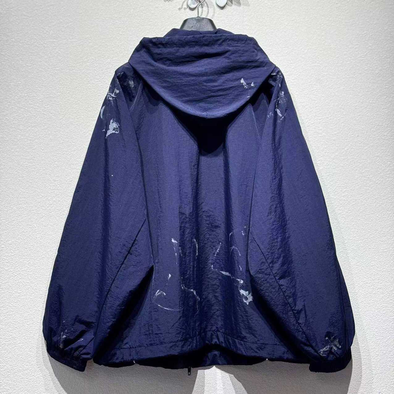 Balenciaga Painter Tracksuit Jacket In Navy Techno Poplin - DesignerGu