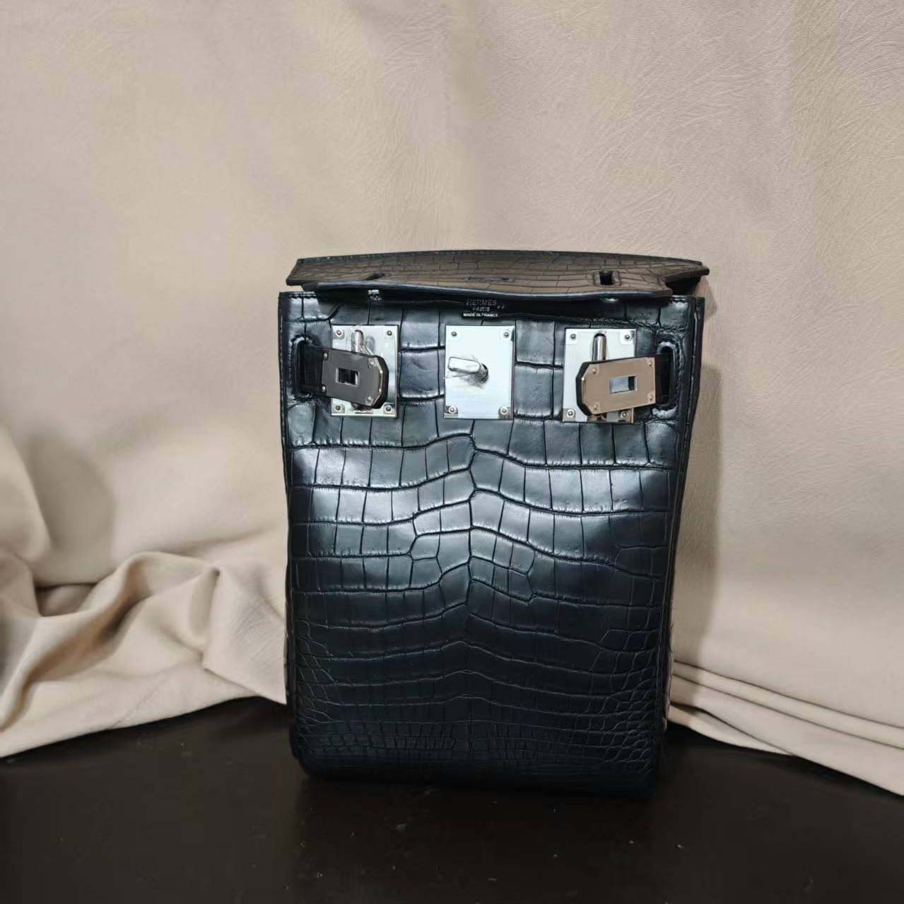 Hermes Hac-a-Dos Beton Croco PHW - DesignerGu