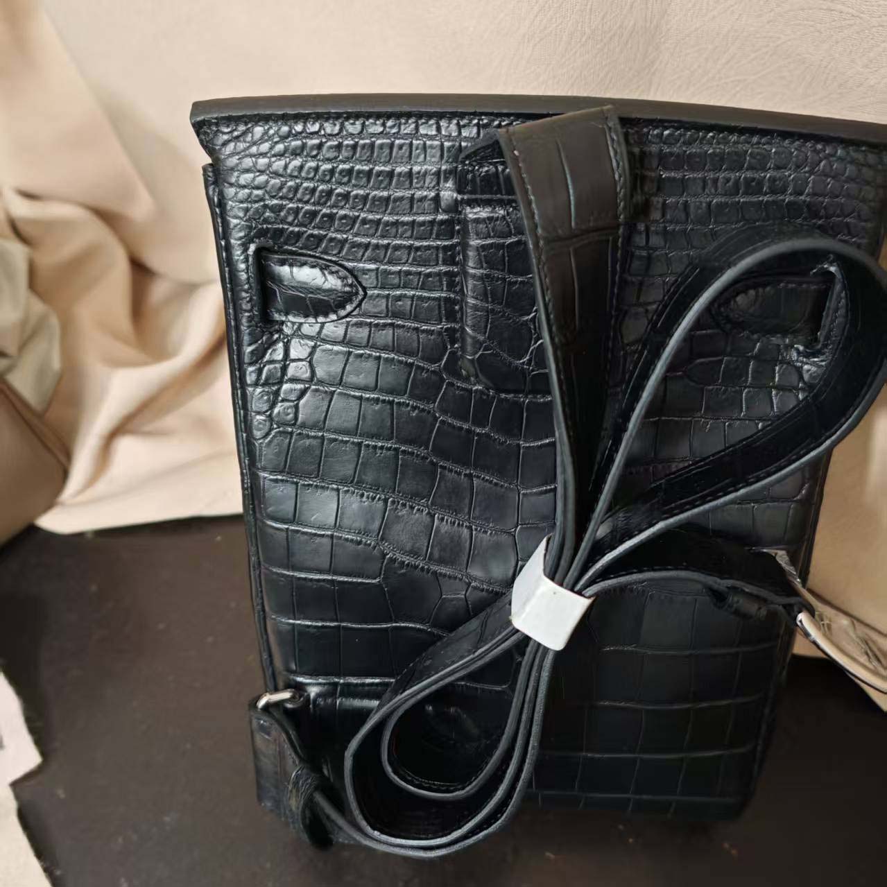Hermes Hac-a-Dos Beton Croco PHW - DesignerGu