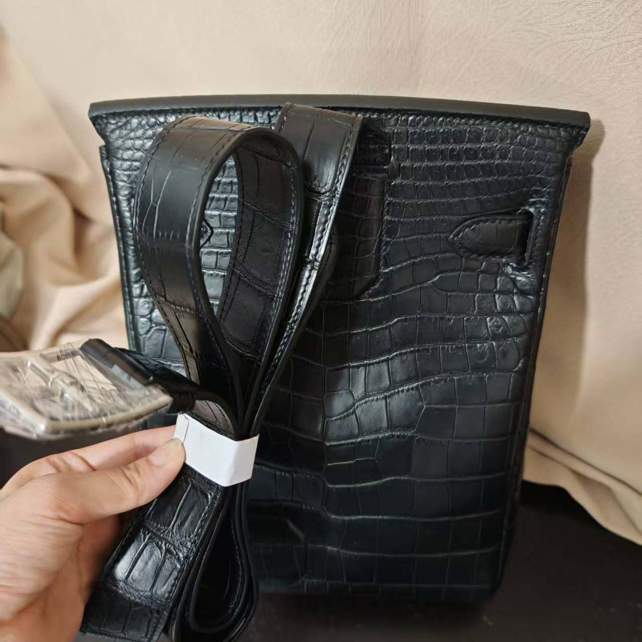 Hermes Hac-a-Dos Beton Croco PHW - DesignerGu