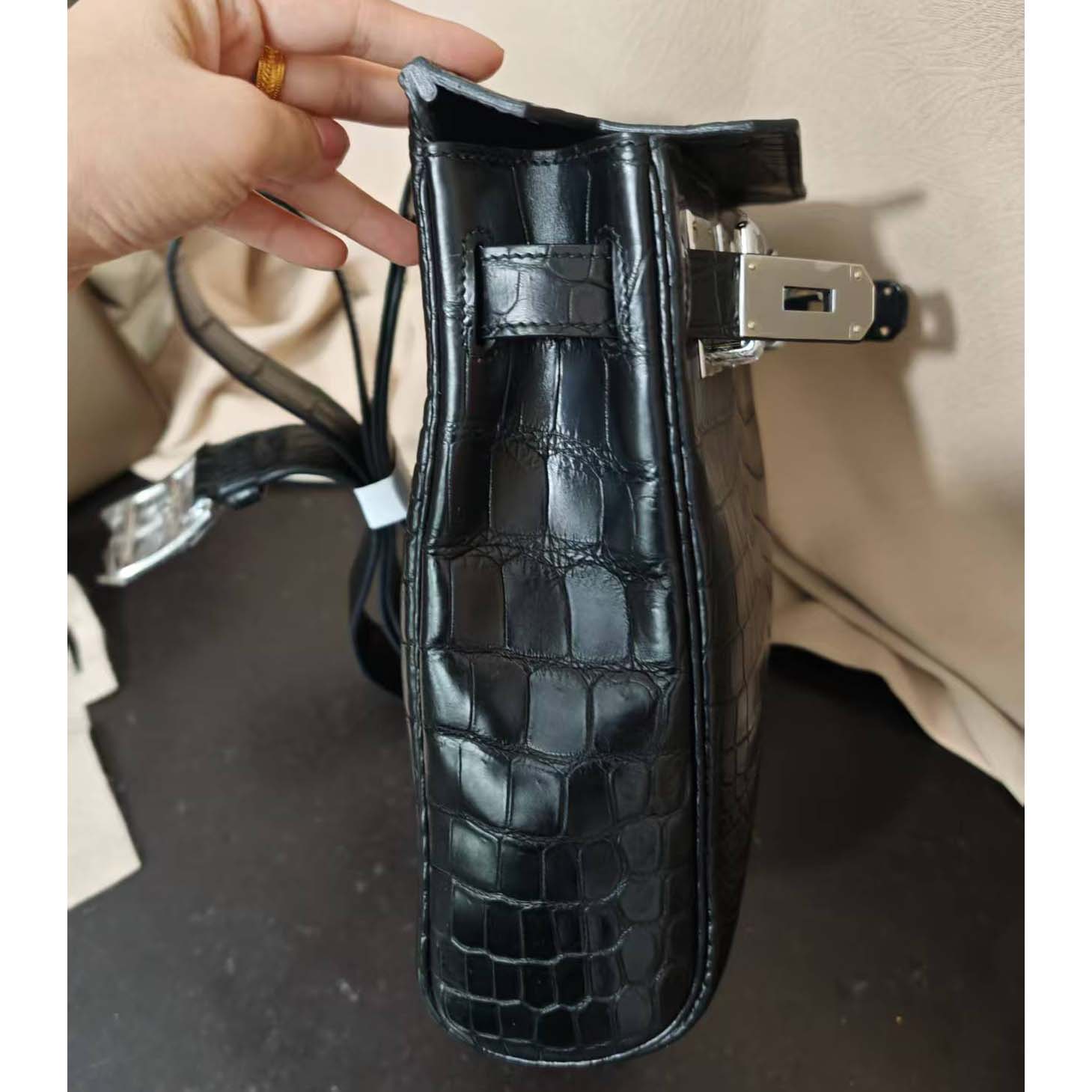 Hermes Hac-a-Dos Beton Croco PHW - DesignerGu