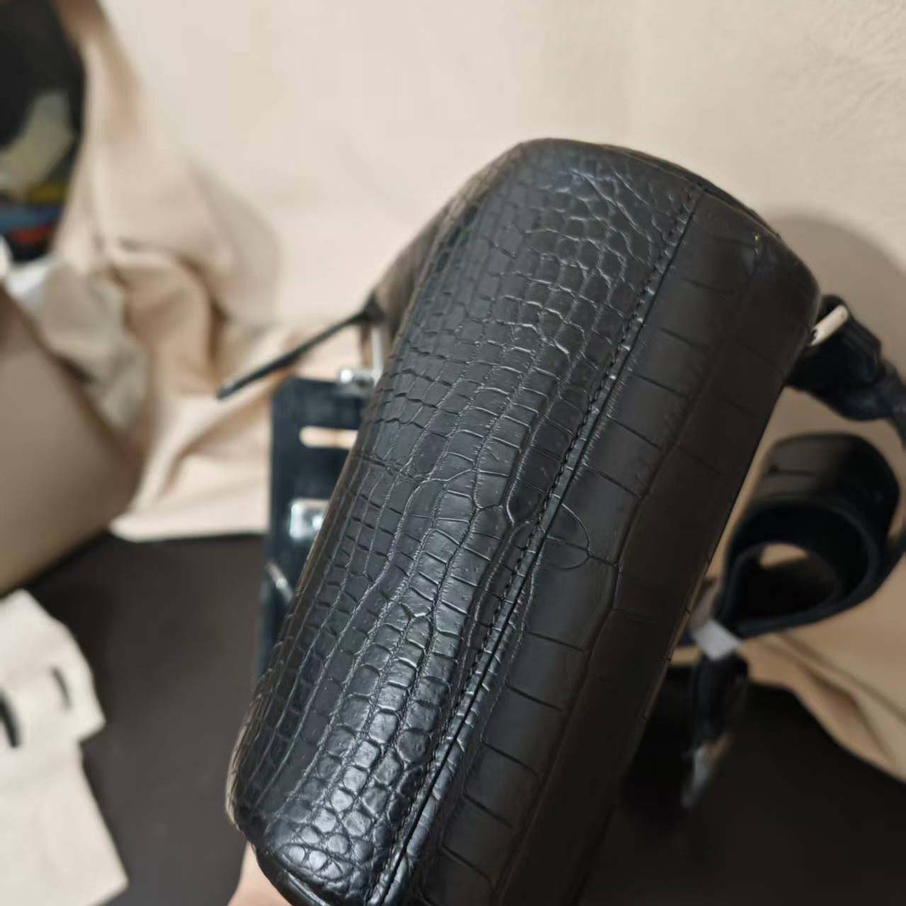 Hermes Hac-a-Dos Beton Croco PHW - DesignerGu