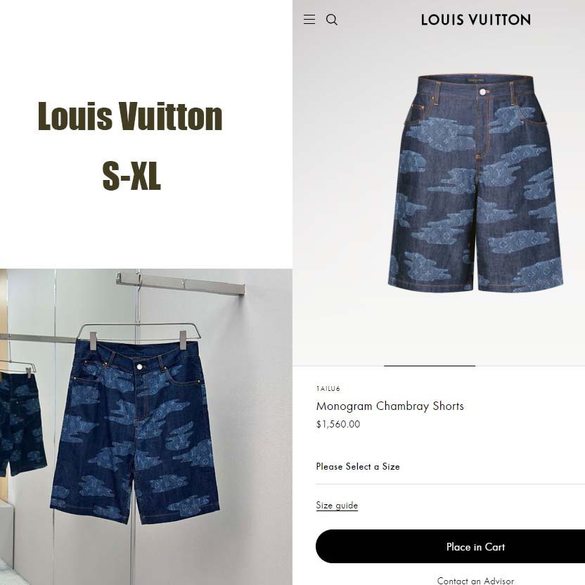 Louis Vuitton Monogram Chambray Shorts   1AILU6 - DesignerGu