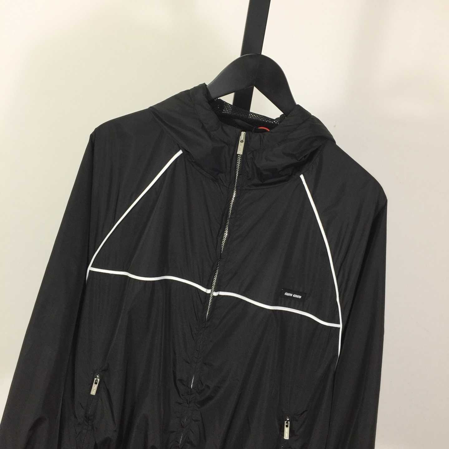 Miu Miu Aluminum Technical Silk Zipper Blouson Jacket - DesignerGu