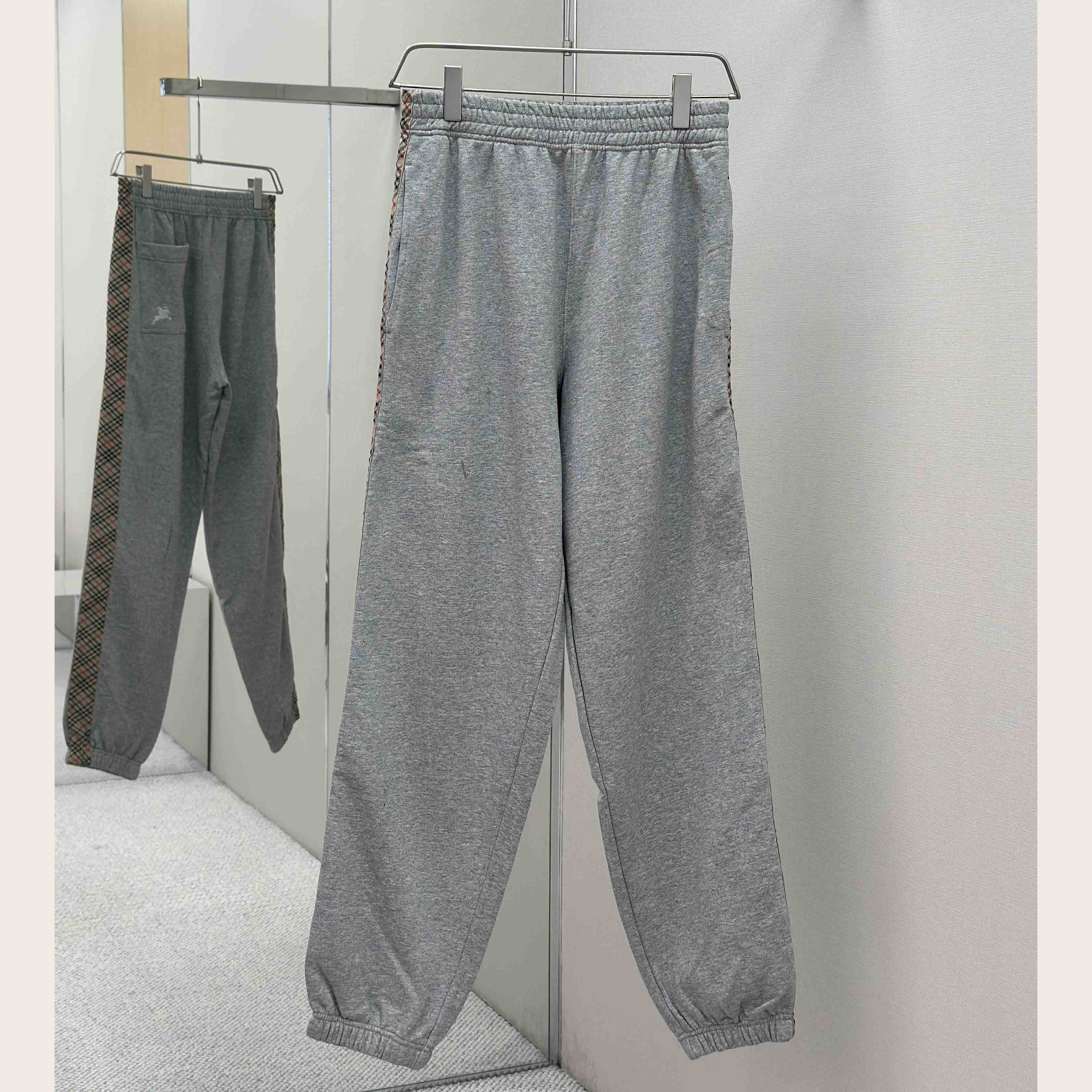 Burberry Check Trim Cotton Jogging Pants - DesignerGu