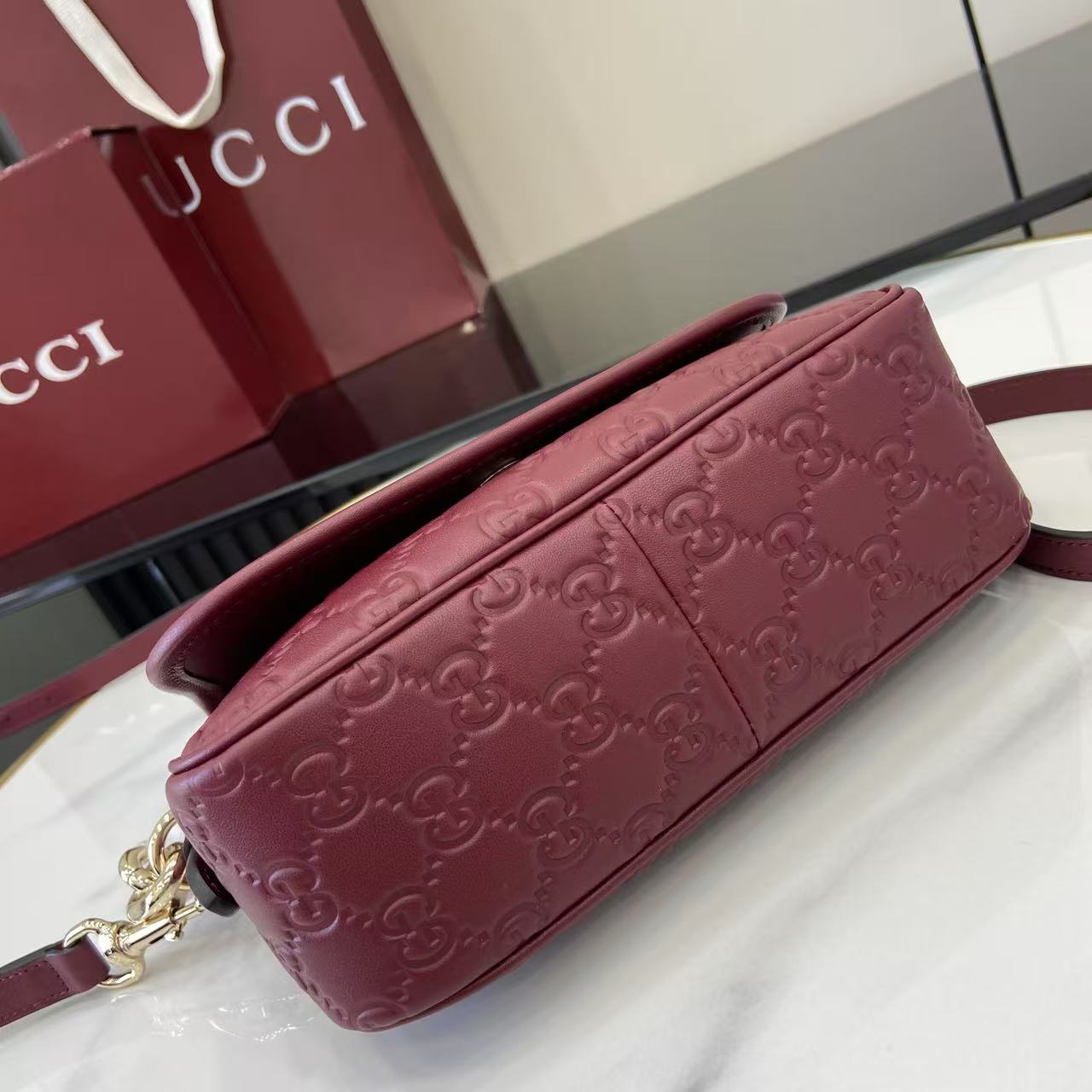 Gucci GG Emblem Small Shoulder Bag - DesignerGu
