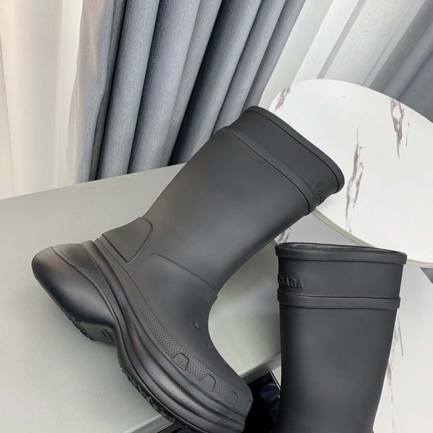 Balenciaga Crocs™ Boot In Black Rubber - DesignerGu