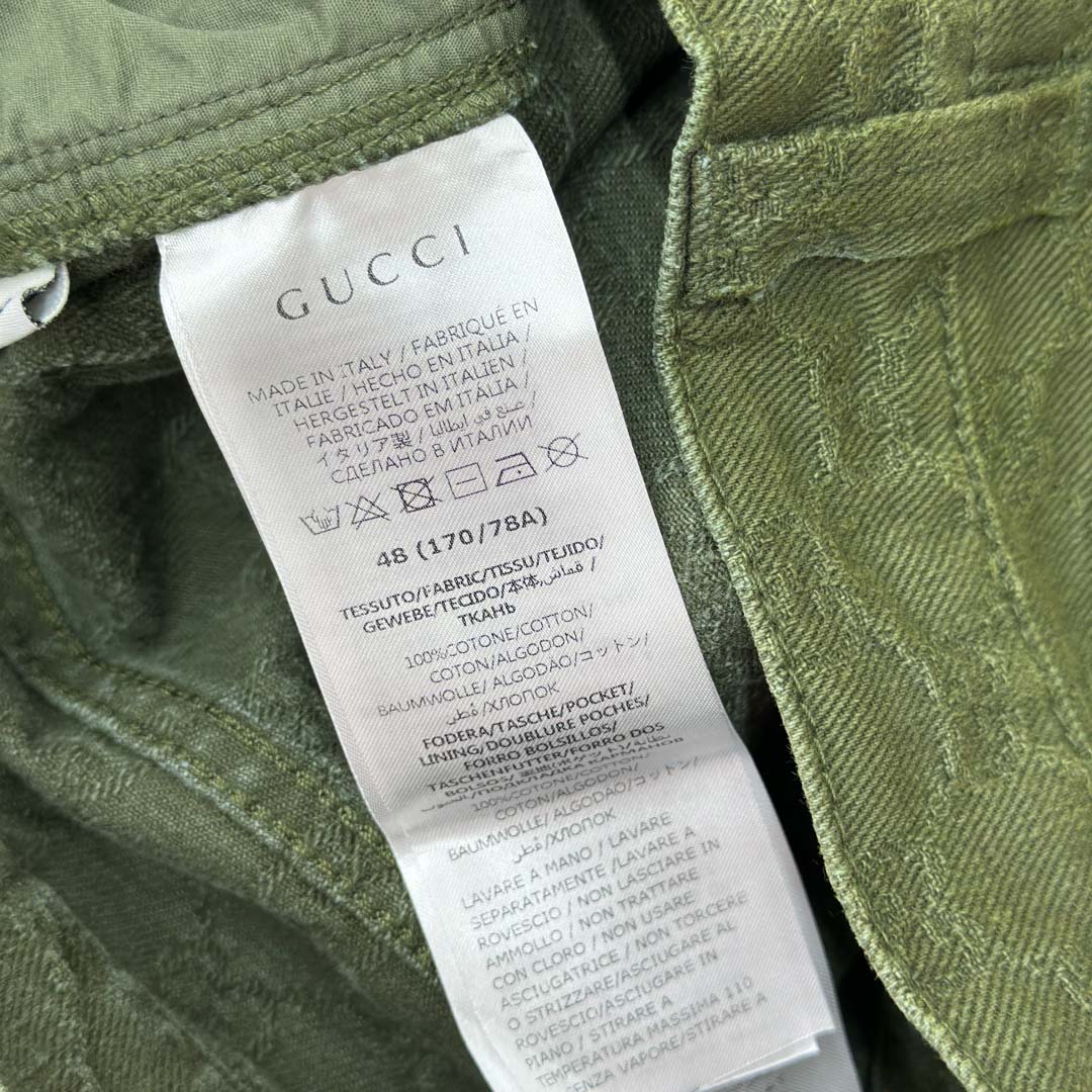 Gucci Bleached GG Cotton Denim Jacquard Shorts - DesignerGu