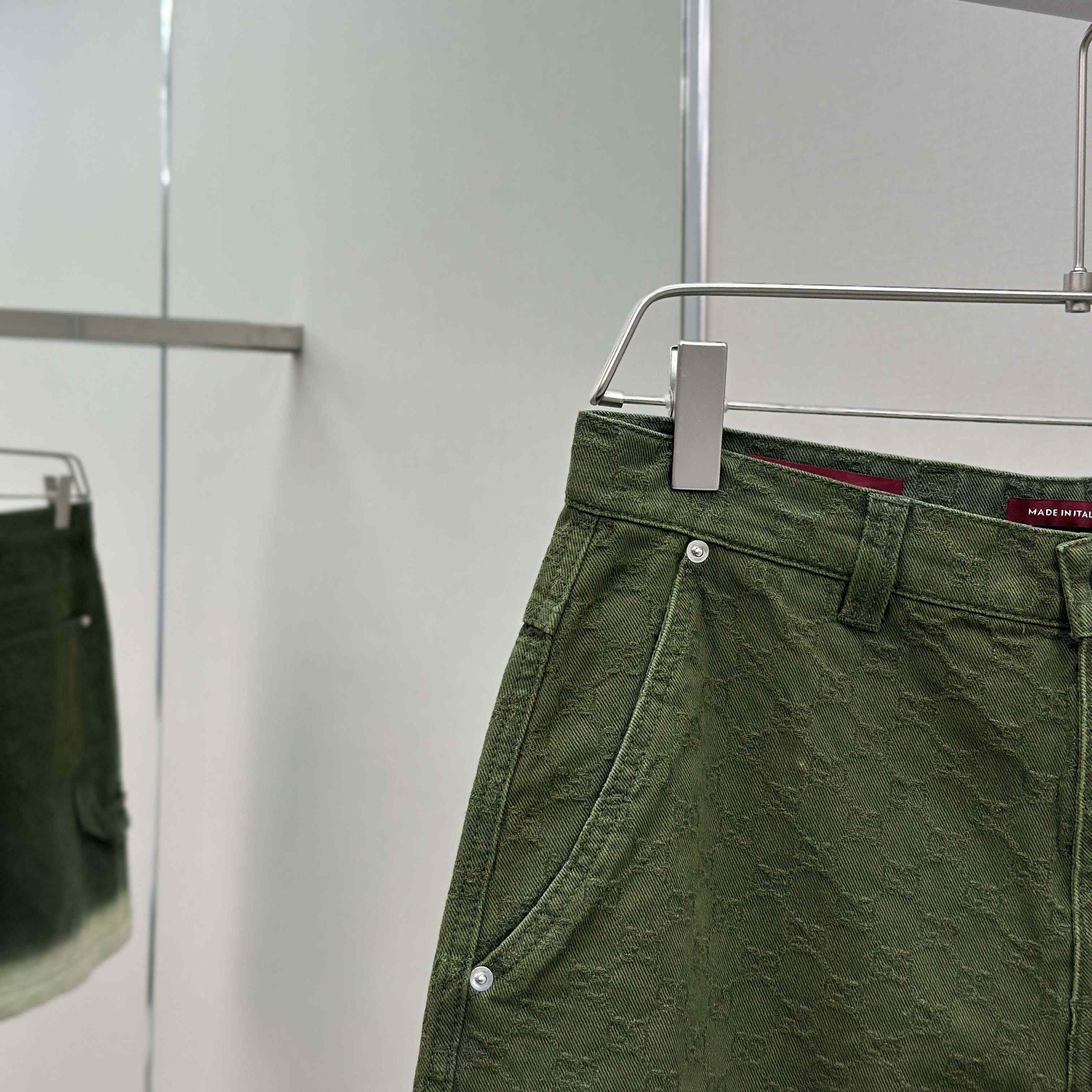 Gucci Bleached GG Cotton Denim Jacquard Shorts - DesignerGu