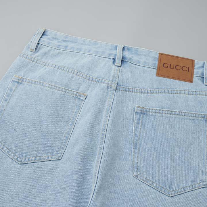 Gucci Lasered Denim Shorts - DesignerGu