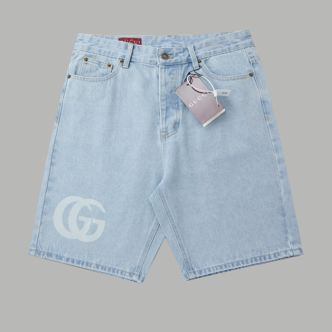 Gucci Lasered Denim Shorts - DesignerGu