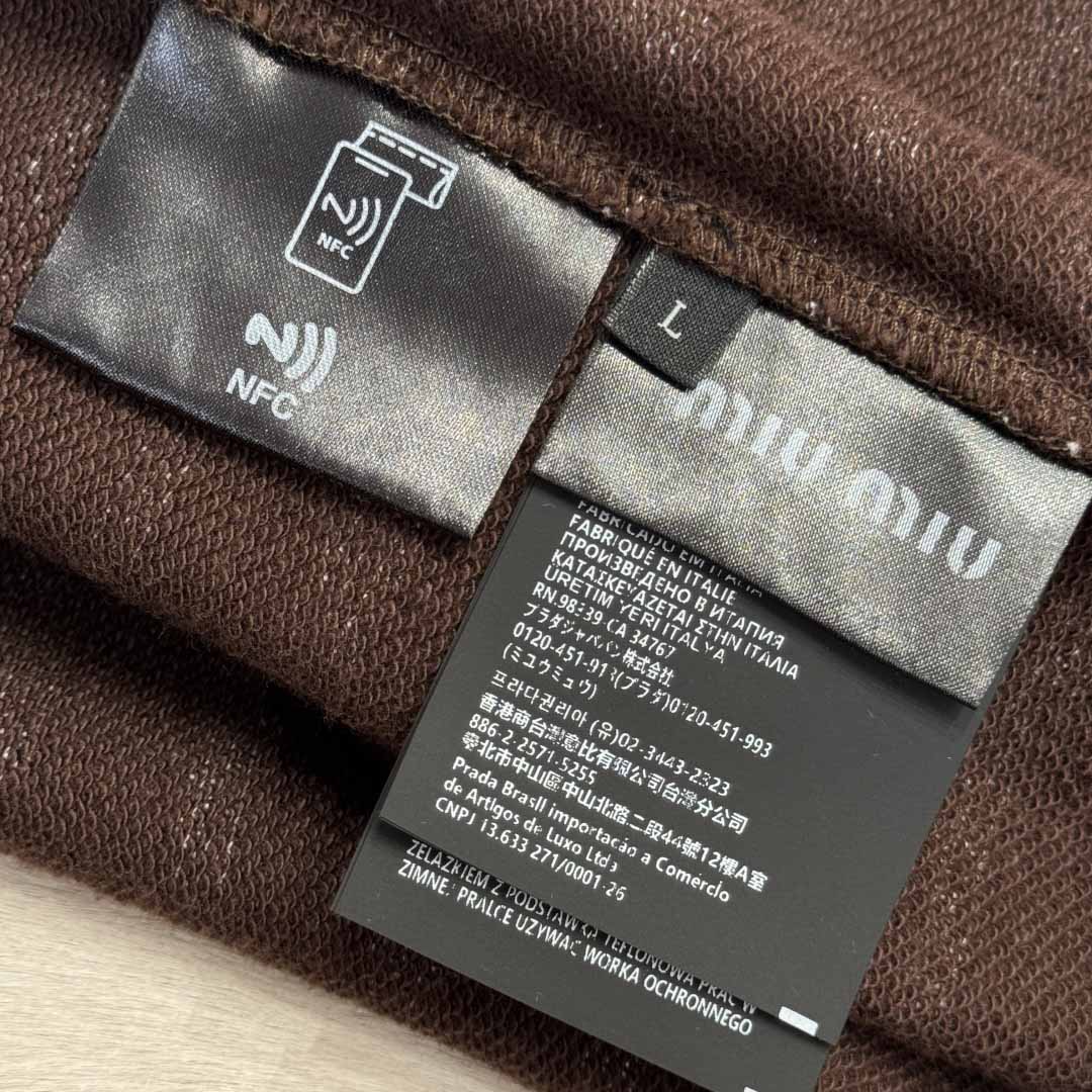 Miu Miu Striped Cotton Fleece Hoodie Jacket - DesignerGu