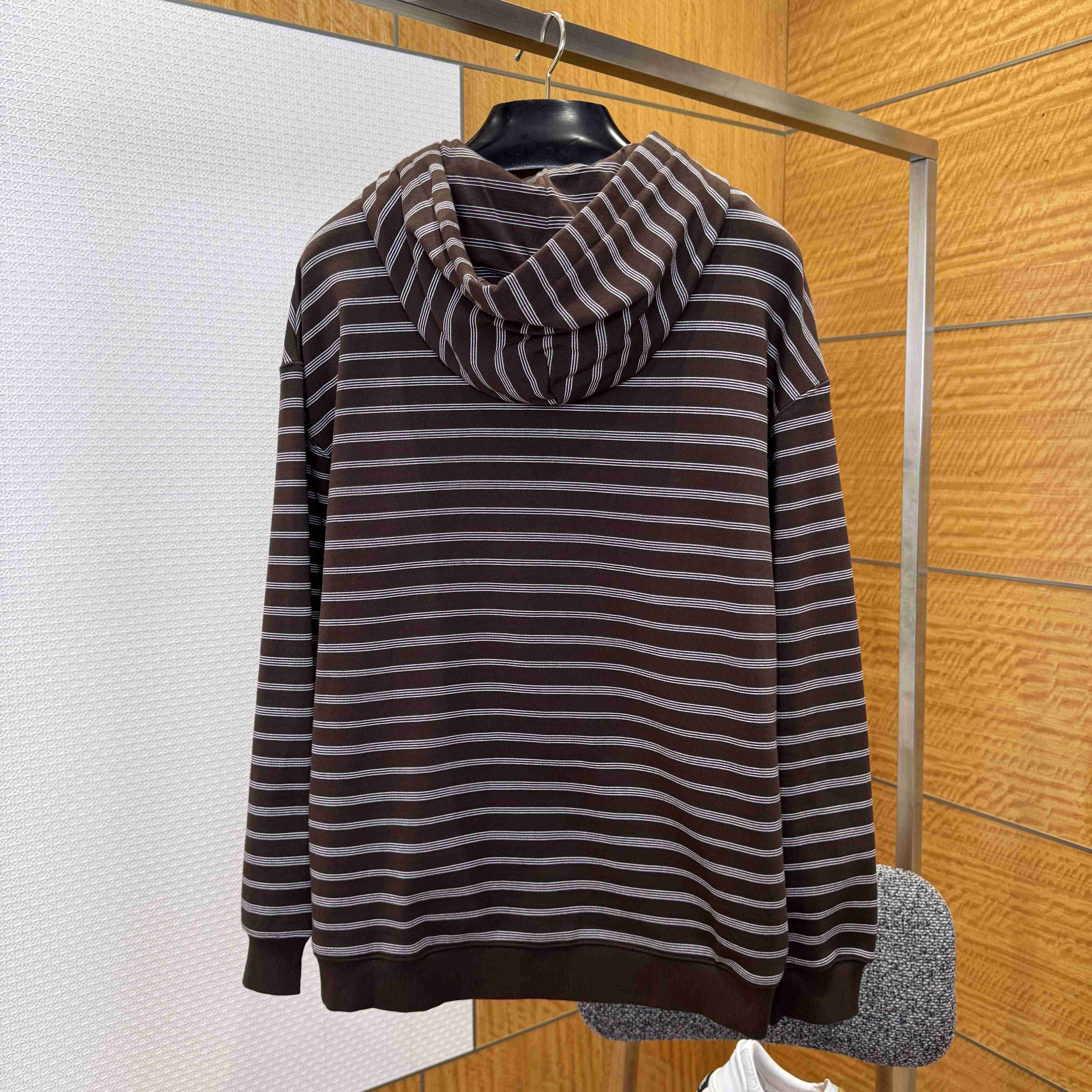 Miu Miu Striped Cotton Fleece Hoodie Jacket - DesignerGu
