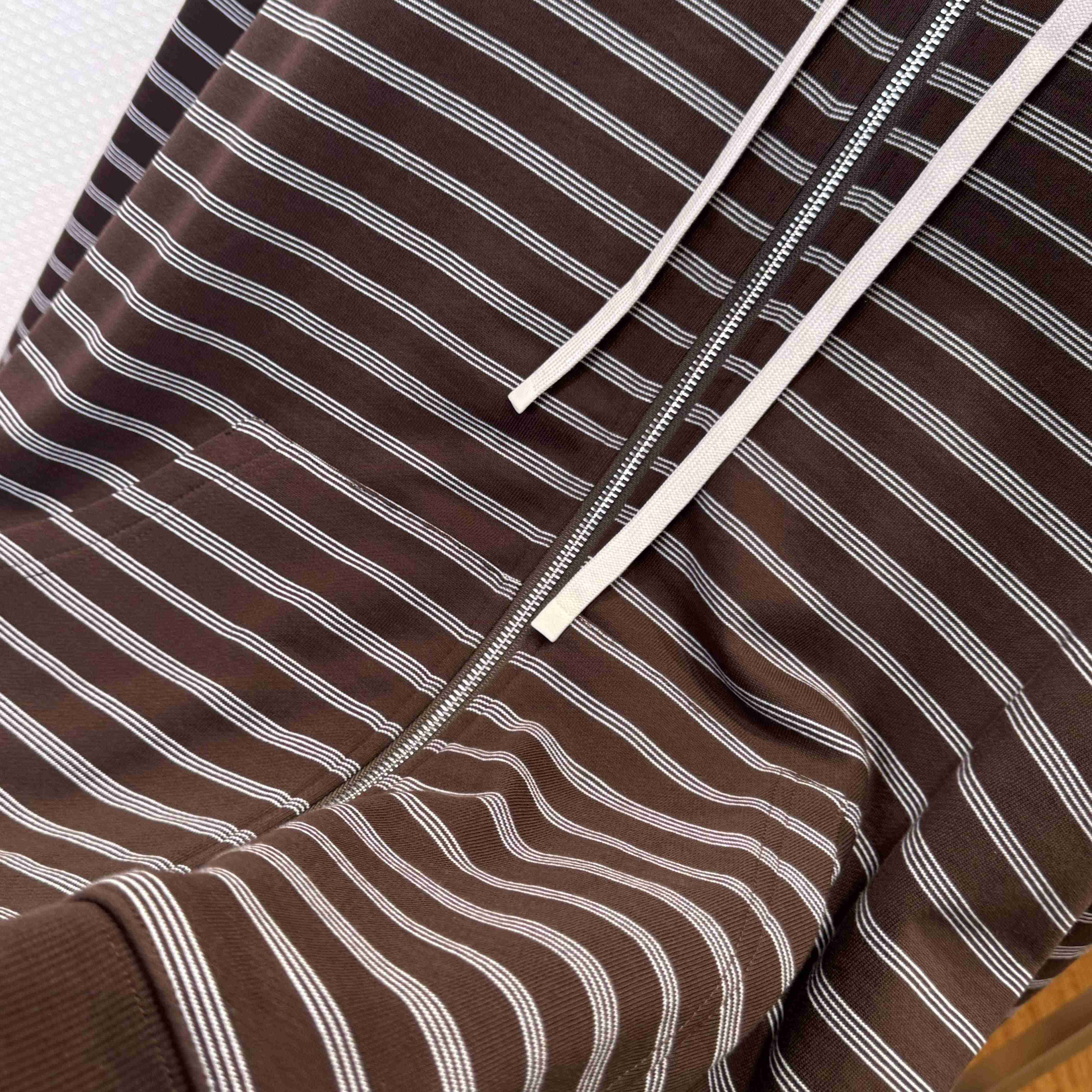 Miu Miu Striped Cotton Fleece Hoodie Jacket - DesignerGu