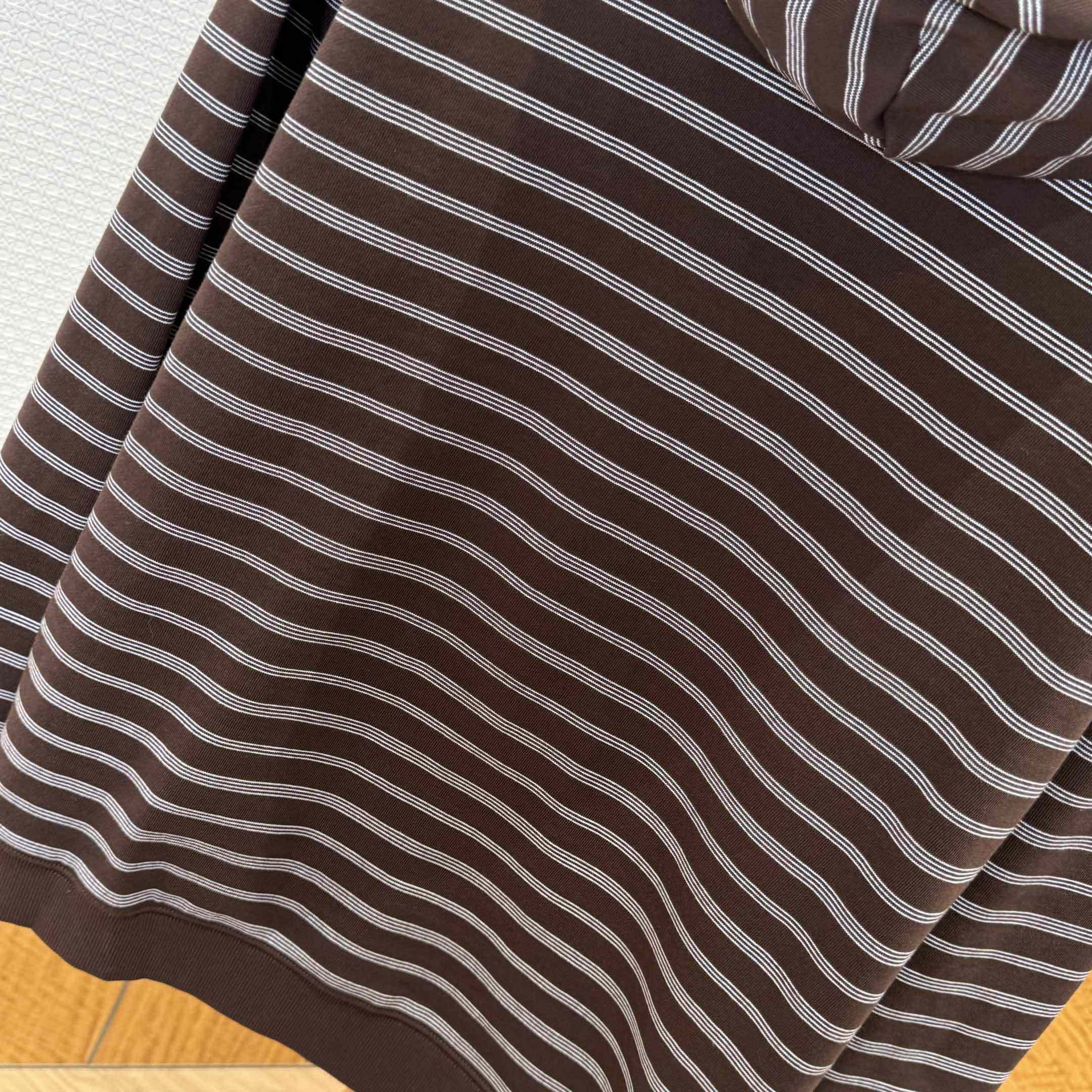 Miu Miu Striped Cotton Fleece Hoodie Jacket - DesignerGu