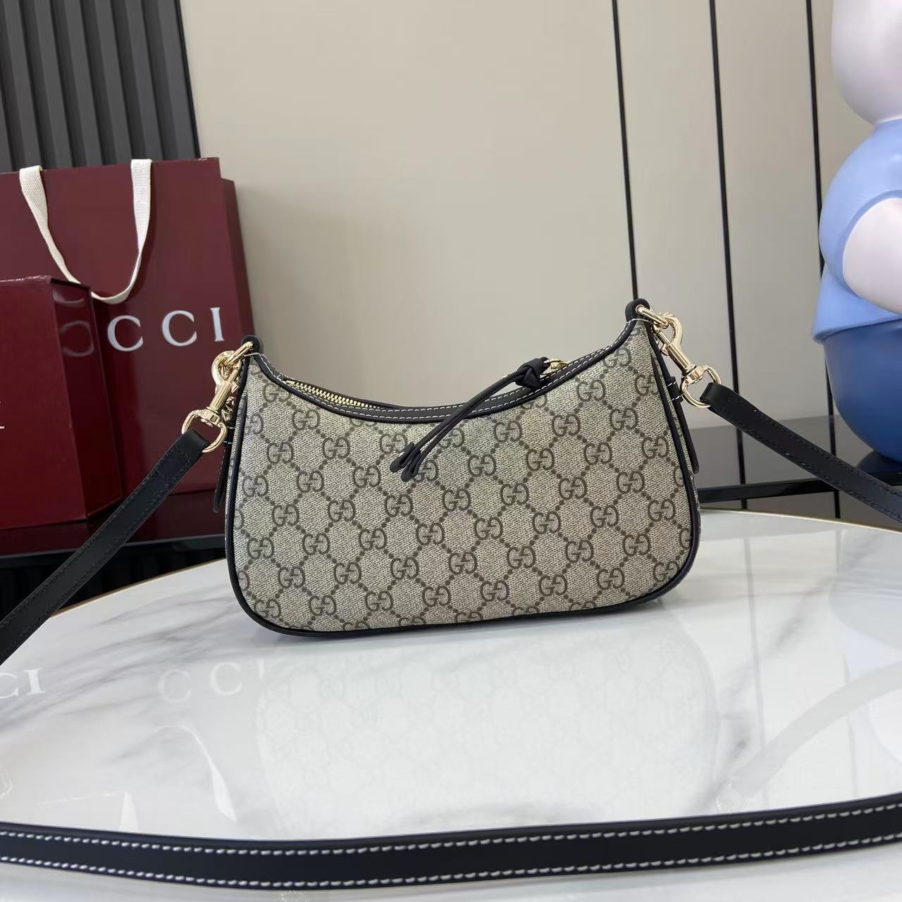 Gucci GG Emblem Small Shoulder Bag - DesignerGu